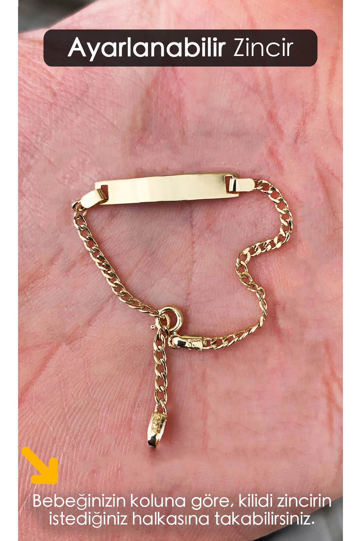 TUBA KUYUMCULUK 14 Ayar Altın Bebek Isimli Künye, Altın Bebek Künyesi