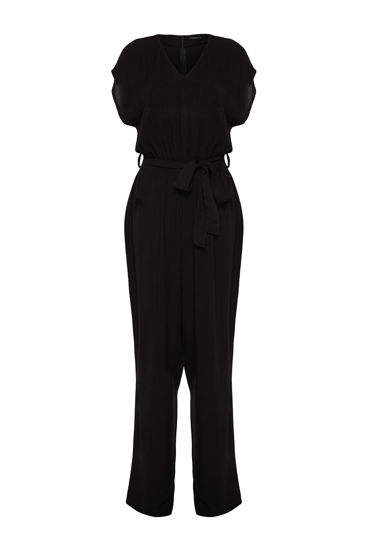 Trendyol Curve-Black Belted Wide Leg Woven Jumpsuit TBBSS22TU0161 11