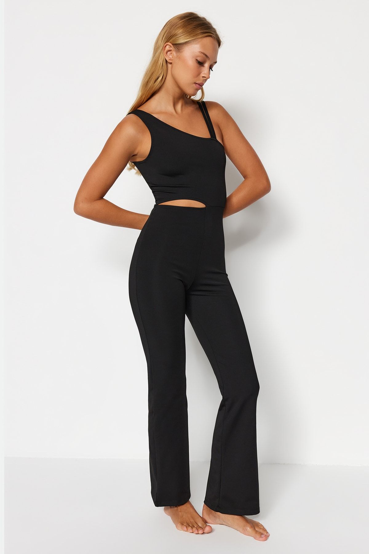 Black cut out jumpsuit hotsell