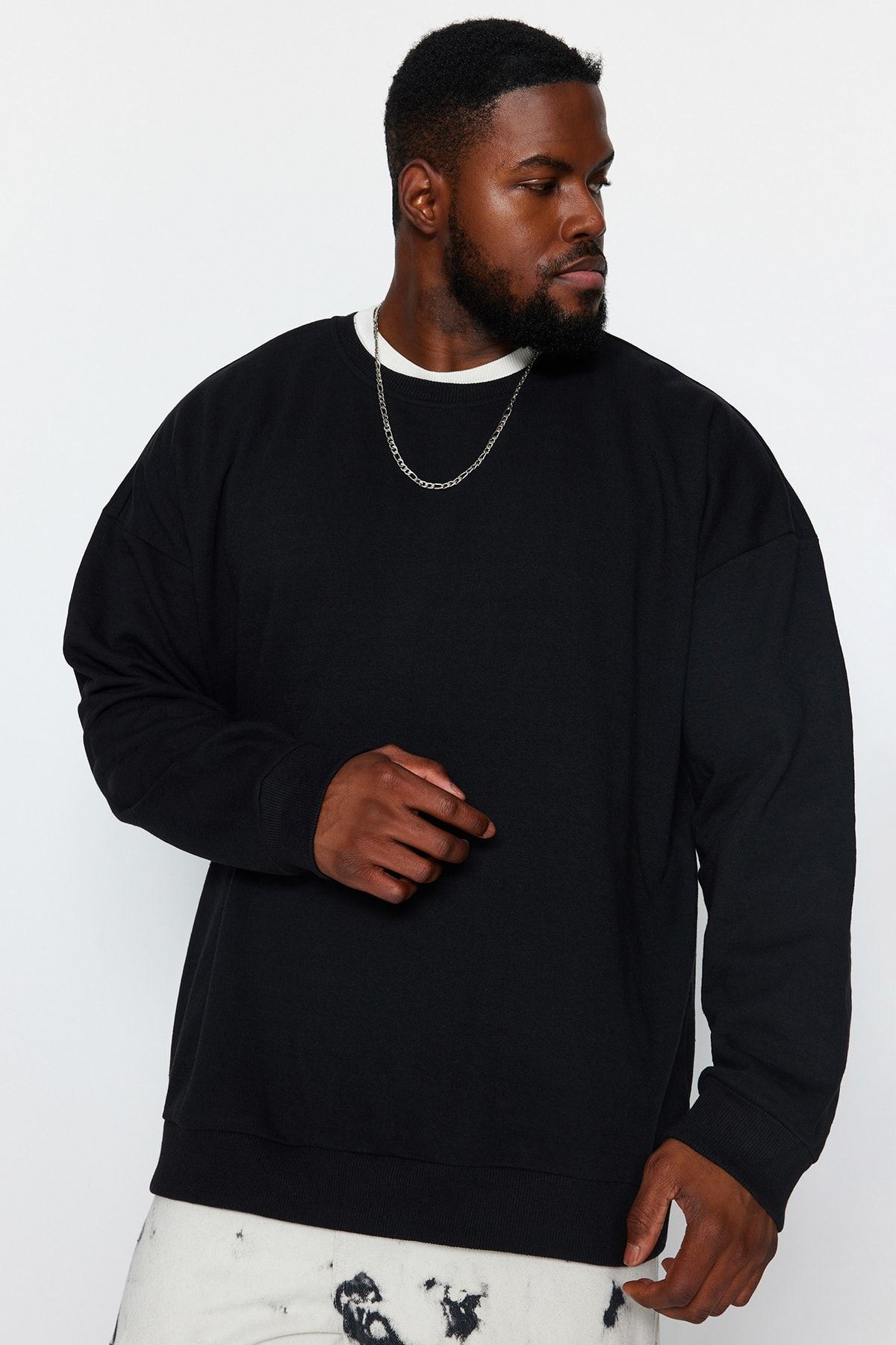 Wide neck sales sweatshirt plus size