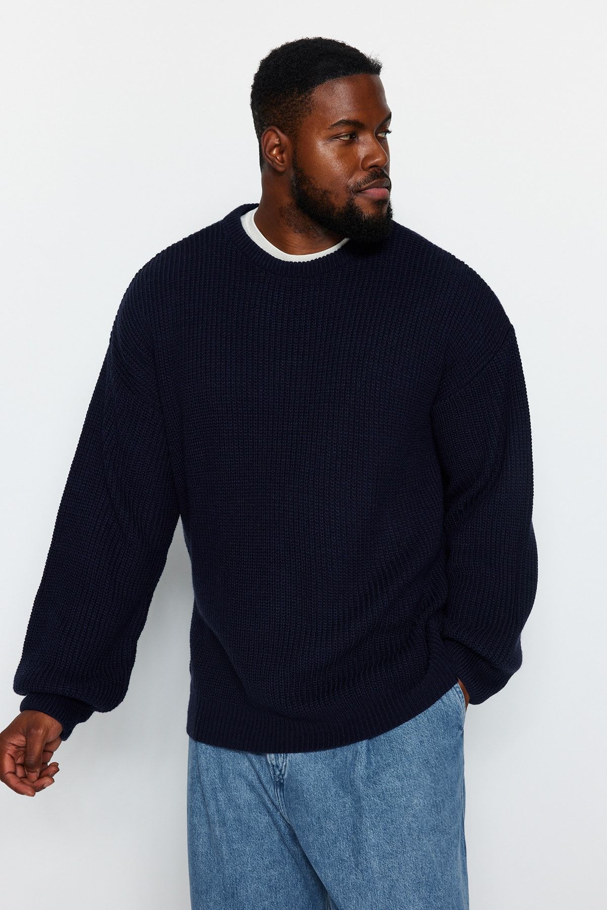 Wide neck hot sale jumper mens