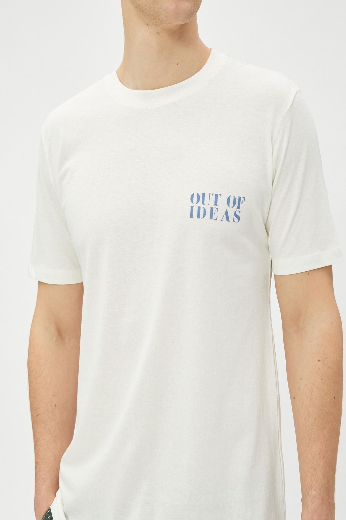 تیشرت مردانه سفید کوتون | 3SAM10914HK اورجینال - تصویر 5