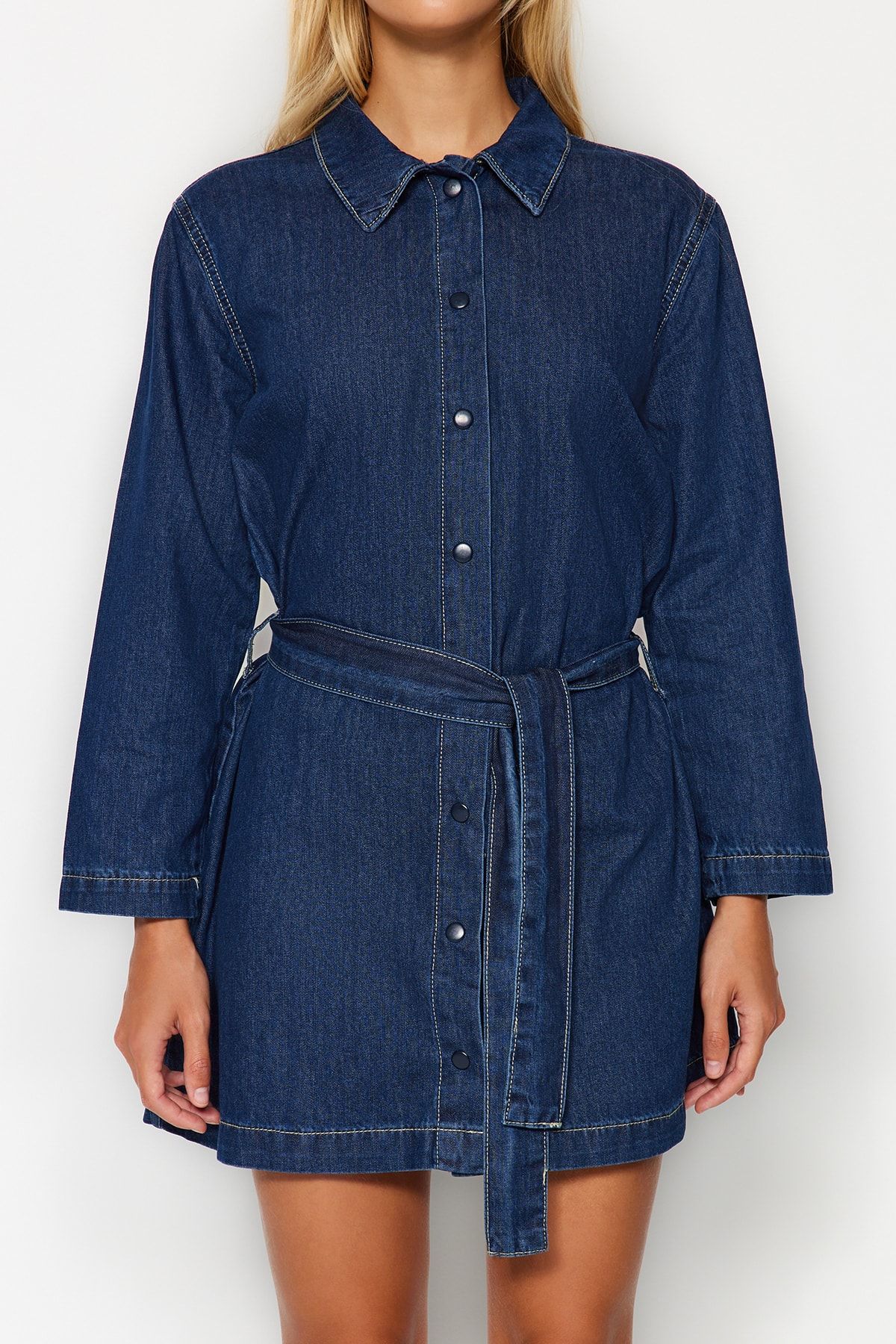 Denim mini cheap shirt dress