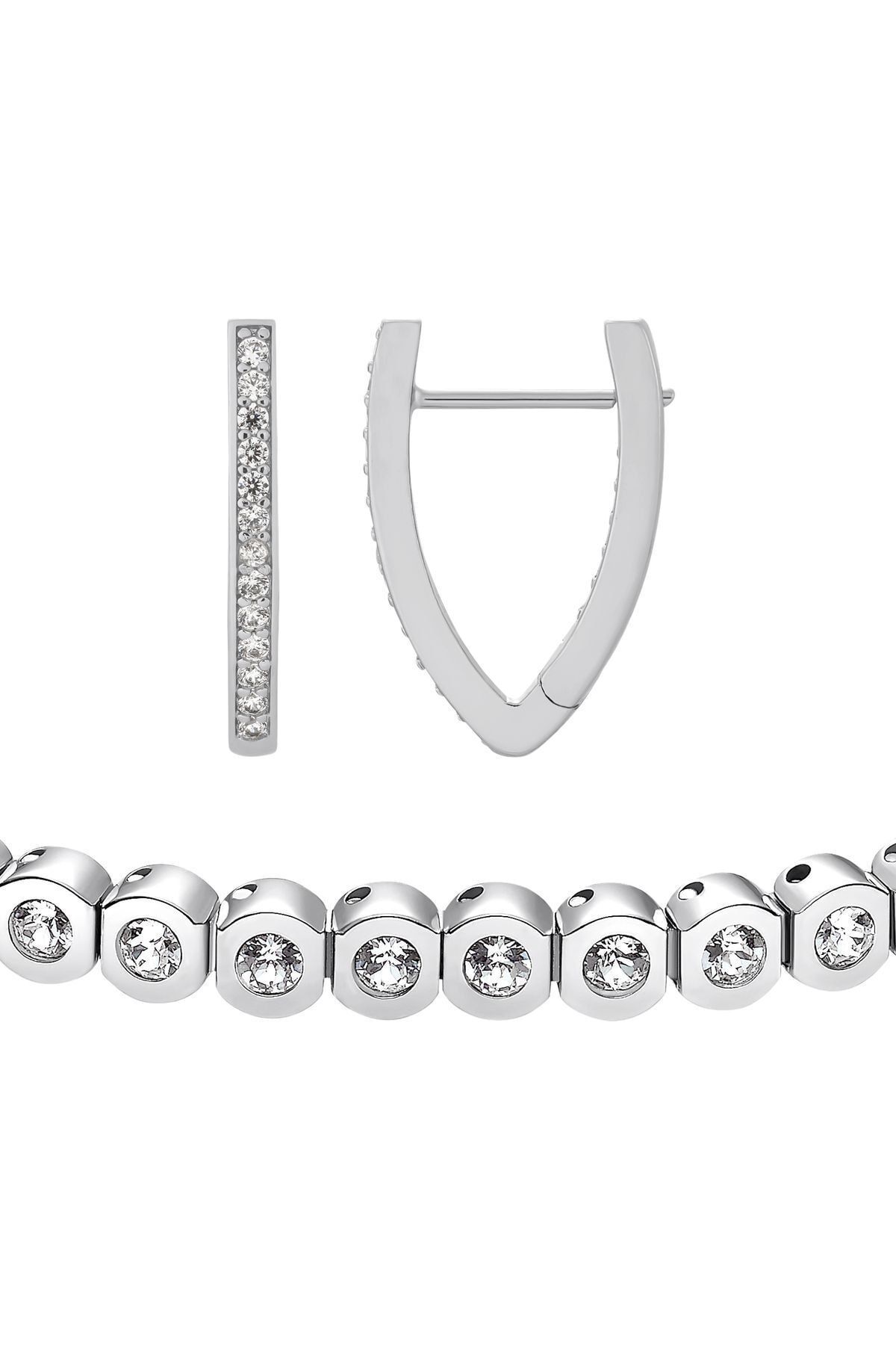 Heideman-Schmuckset Frauen mit Armband und Ohrringen Set Amilla silberfarben Basic 3