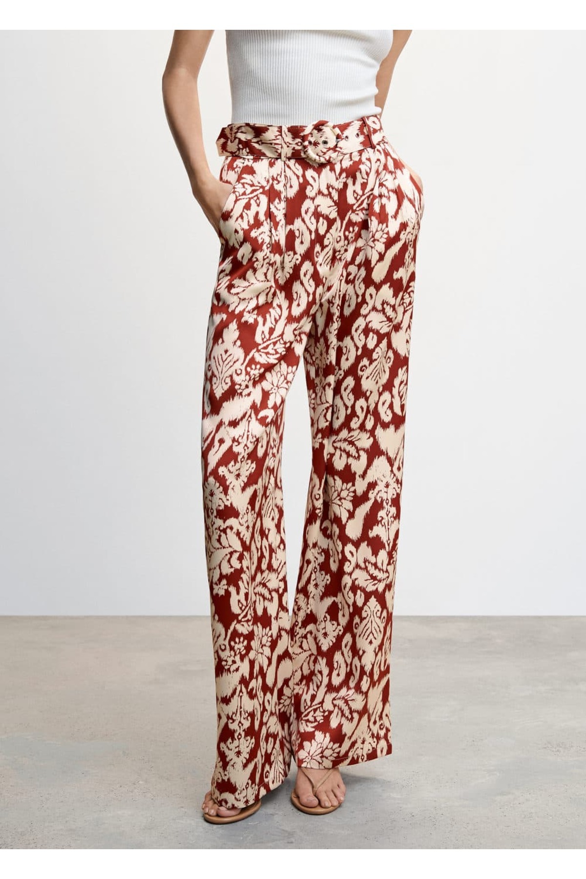 MANGO Woman-Gemusterte Palazzo-Hose 8