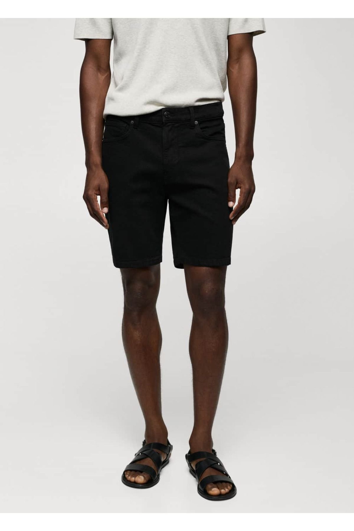 MANGO Man-Regular fit denim bermuda shorts 9
