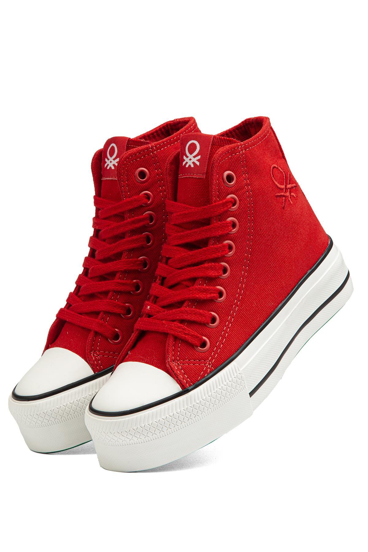 Benetton  ® | BN-30939 - Kirmizi - Kadın Spor Ayakkabı - Görsel 4