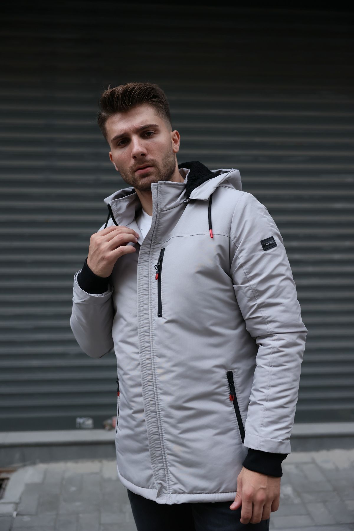 3MODA Men s Water and Rain Proof Coat with Fur Inside Trendyol