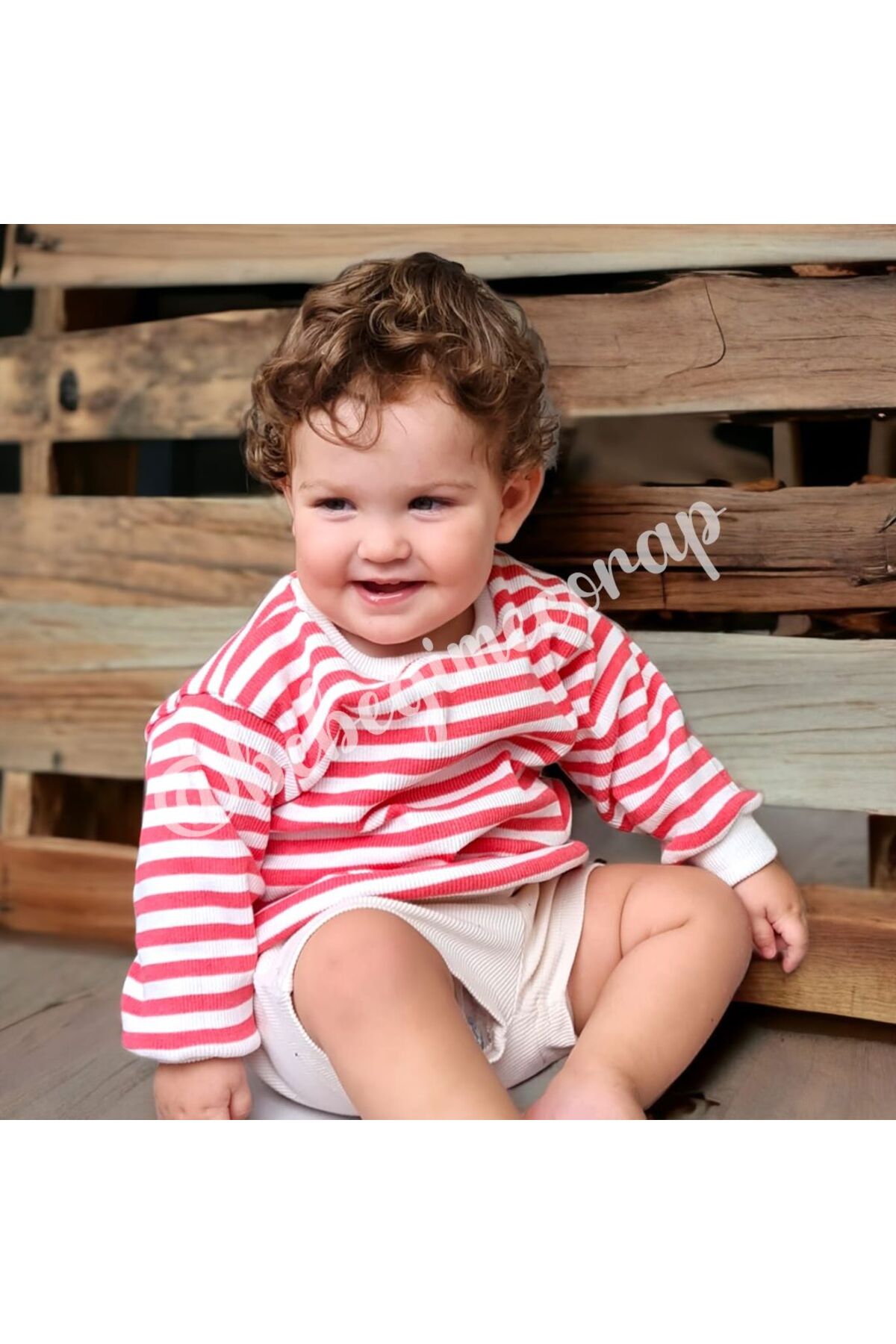 سویشرت پسرانه بژ BEBEĞİME ÇORAP | ÇİZGİLİKAZAK اورجینال - تصویر 3