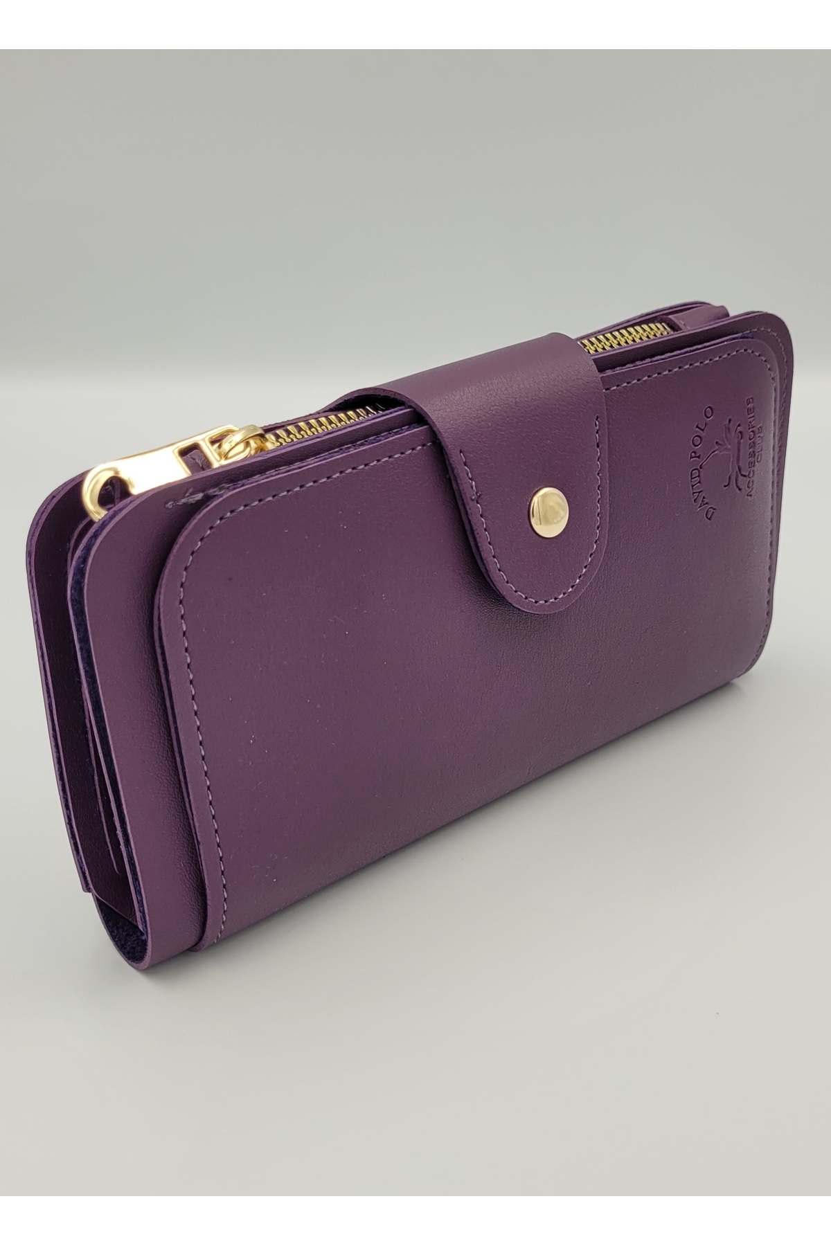 Kırase Women's Purple Multi Compartment Large Size Quality Soft Wallet