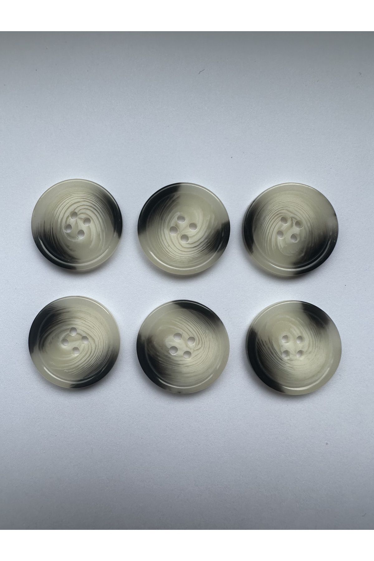 aensia-White Black Marble Marble Pattern Design Button Flat Polyester Button 40 Size Buttons - Pack of 6 1