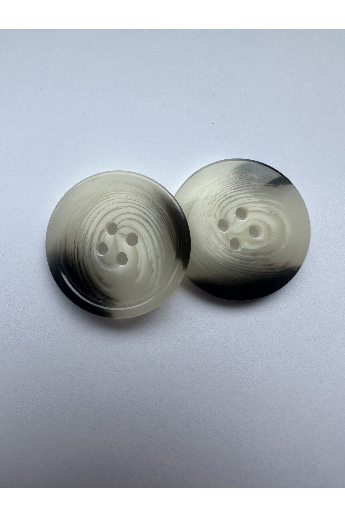 aensia-White Black Marble Marble Pattern Design Button Flat Polyester Button 40 Size Buttons - Pack of 6 4