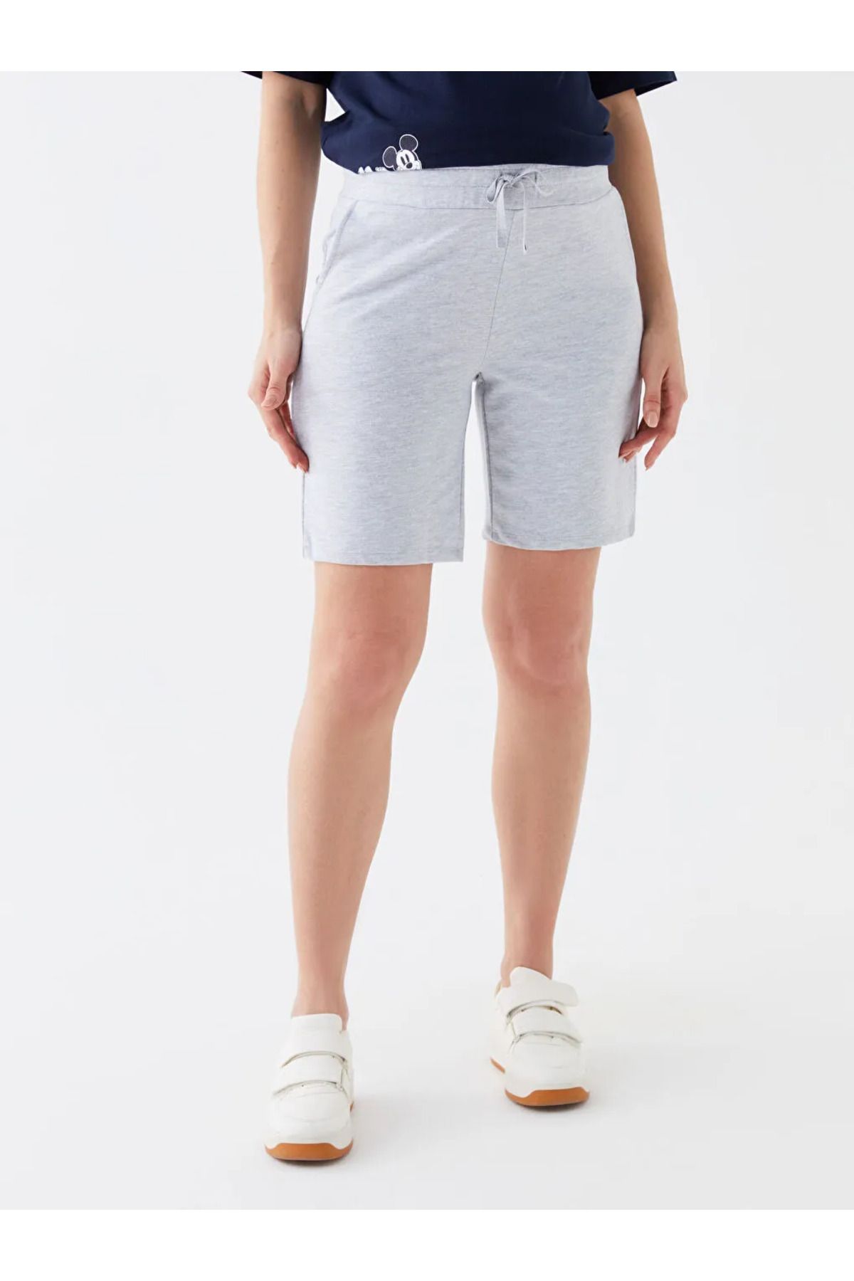 LC Waikiki-Plain Maternity Shorts with Elastic Waist 4