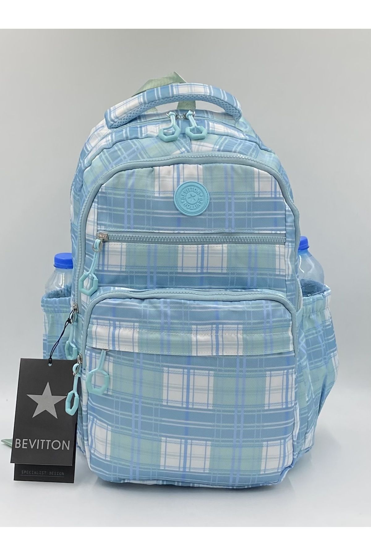 Blue discount plaid backpack