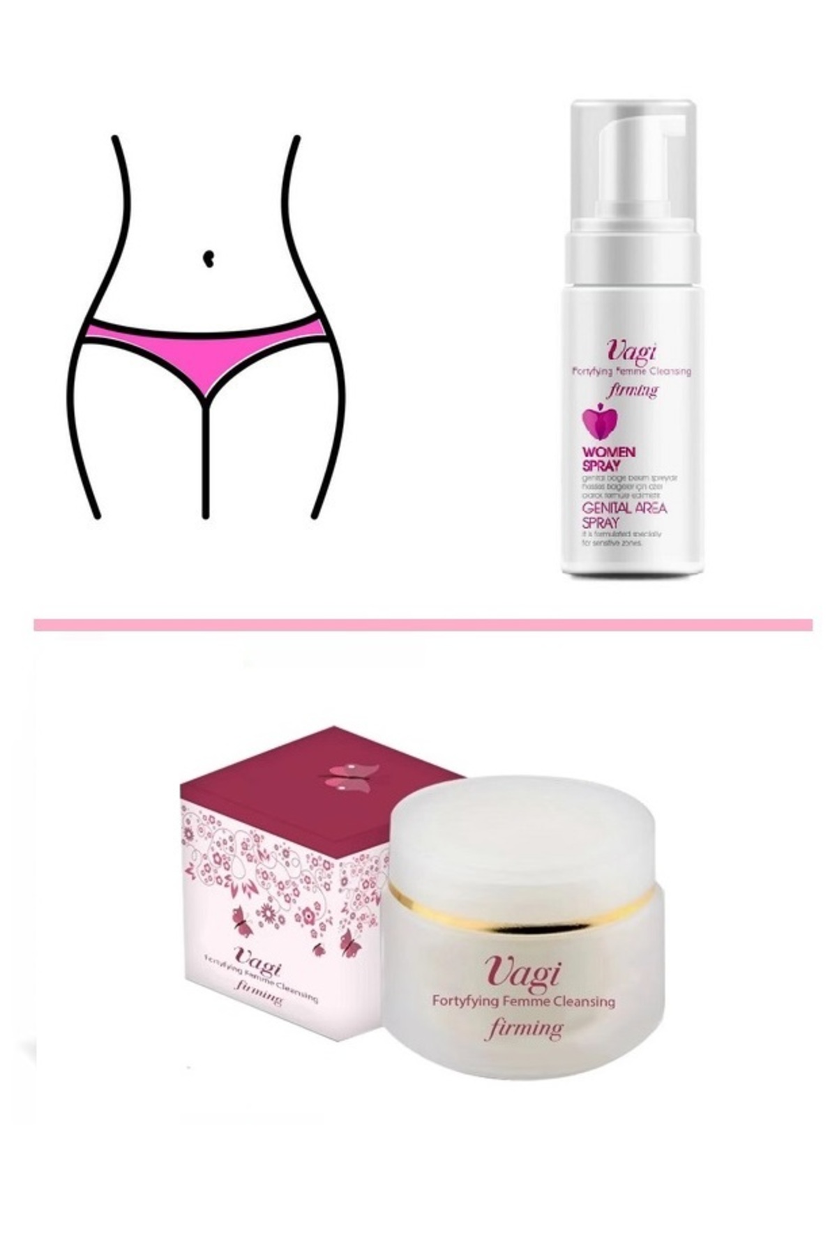 Vagifirming 2 Li Genital Bölge Bakım Seti Vajina Sıkılaştırıcı Krem Onarıcı Yenileyici Bakım Spreyi