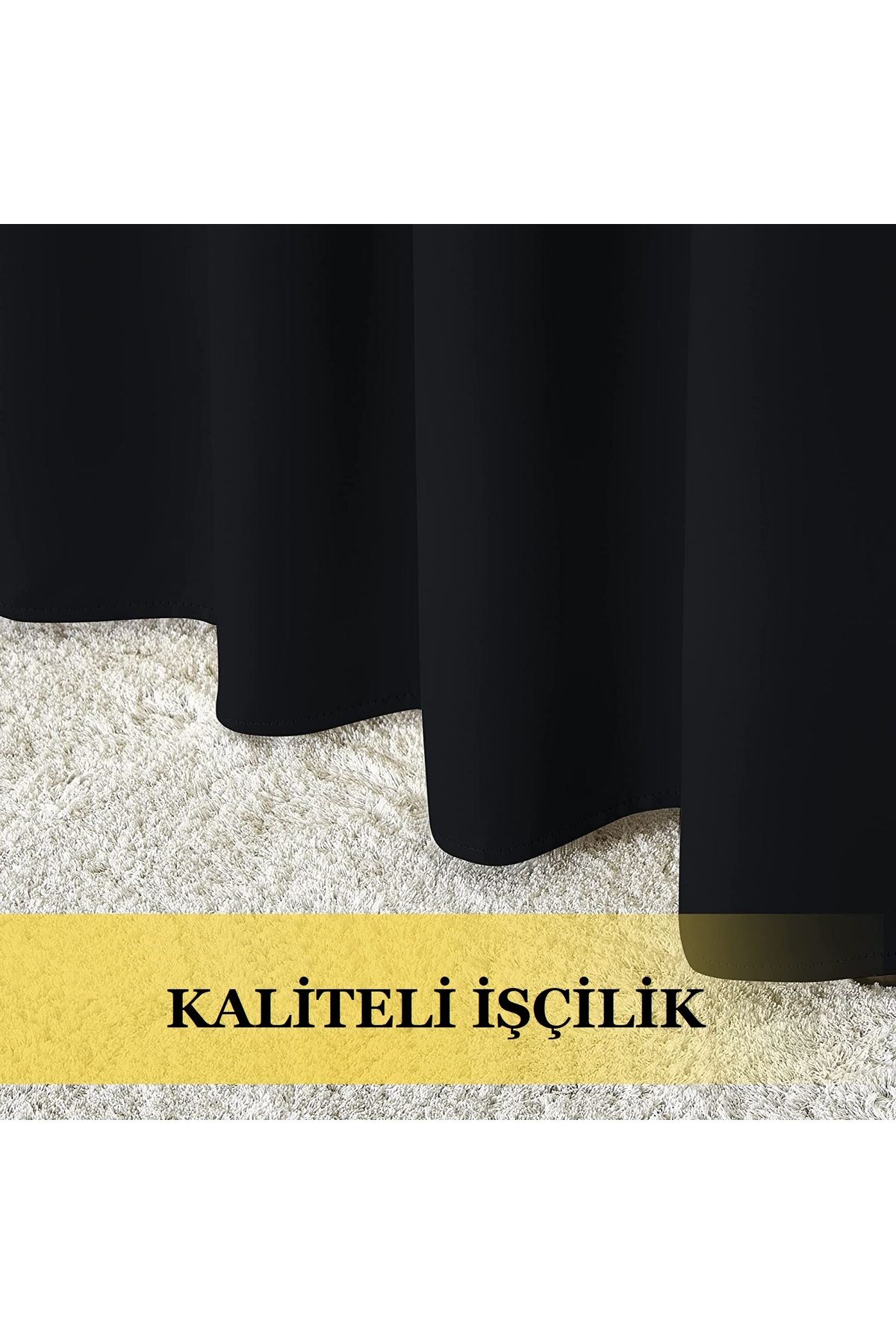 Evim Home-3-Layer Light-Proof Background Curtain Black Blackout Sunshade Non-Pilling Self-Button 6