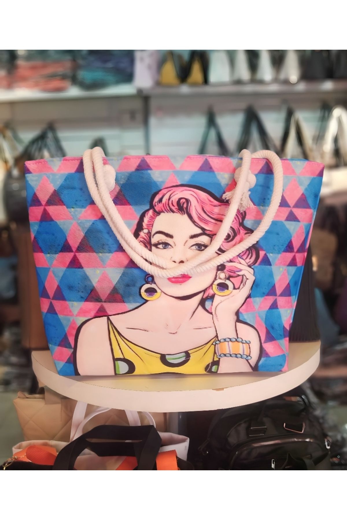 Lined sale beach bag