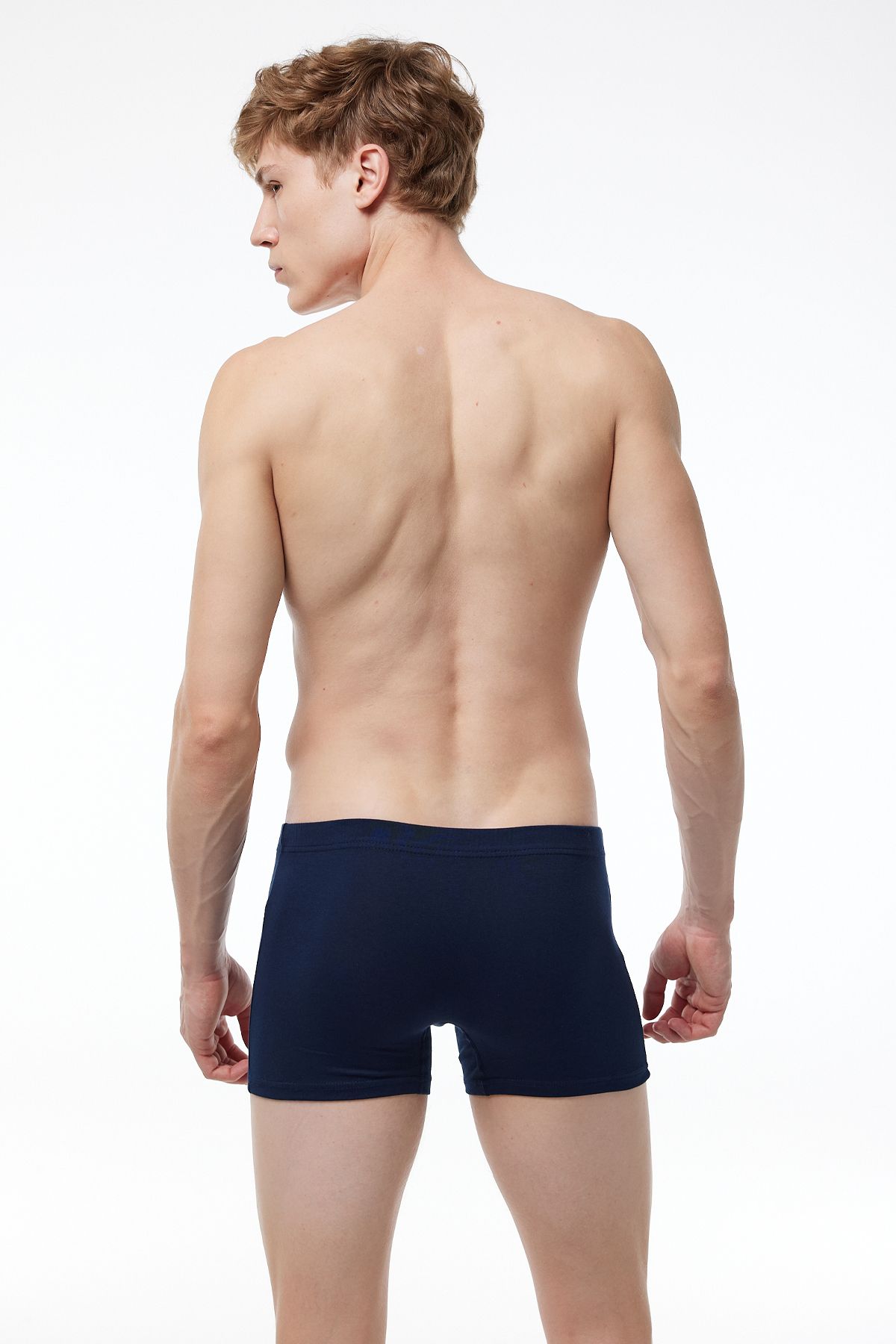 Malabadi-Men's Navy Blue 3-Piece Cotton Elastane Boxer 3m074 4