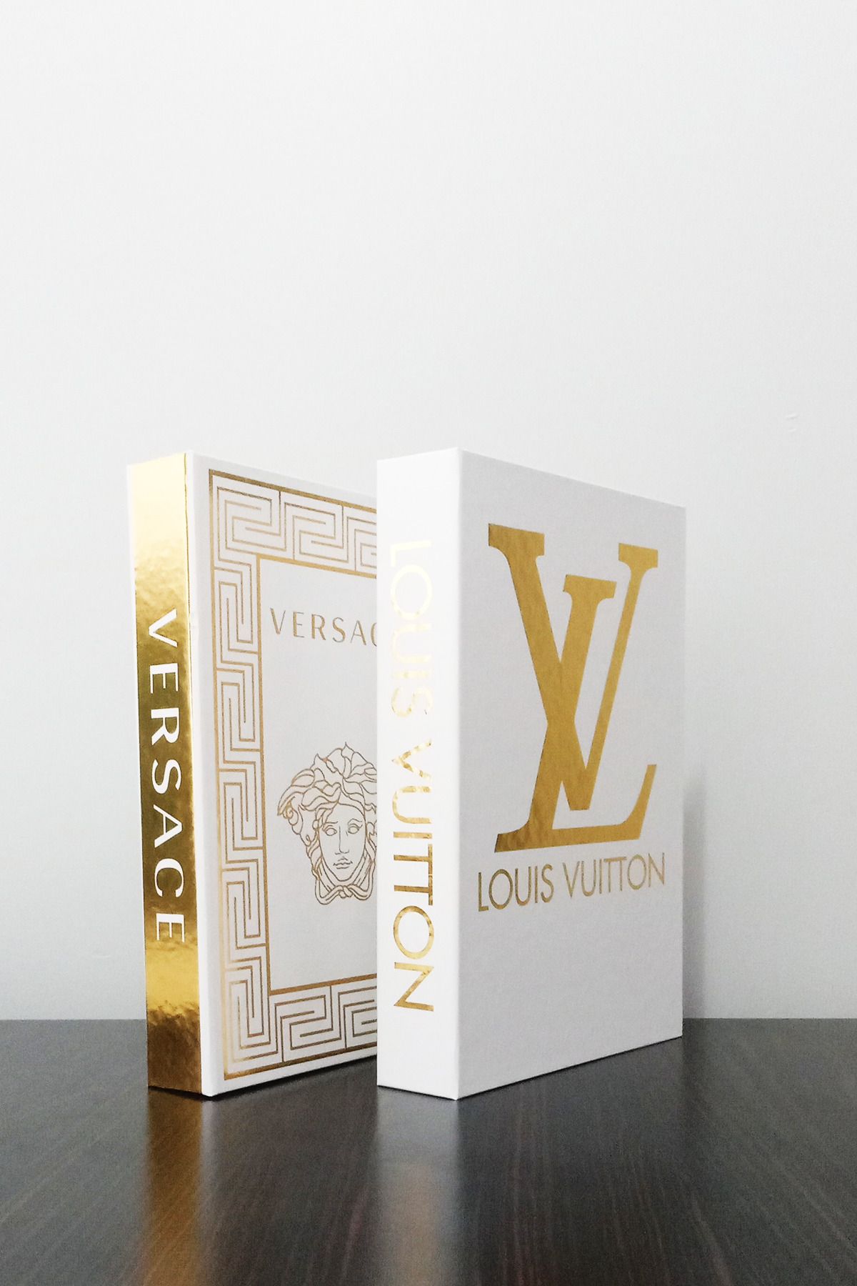 Decorative Book Boxes ( Louis Vuitton White Gold )