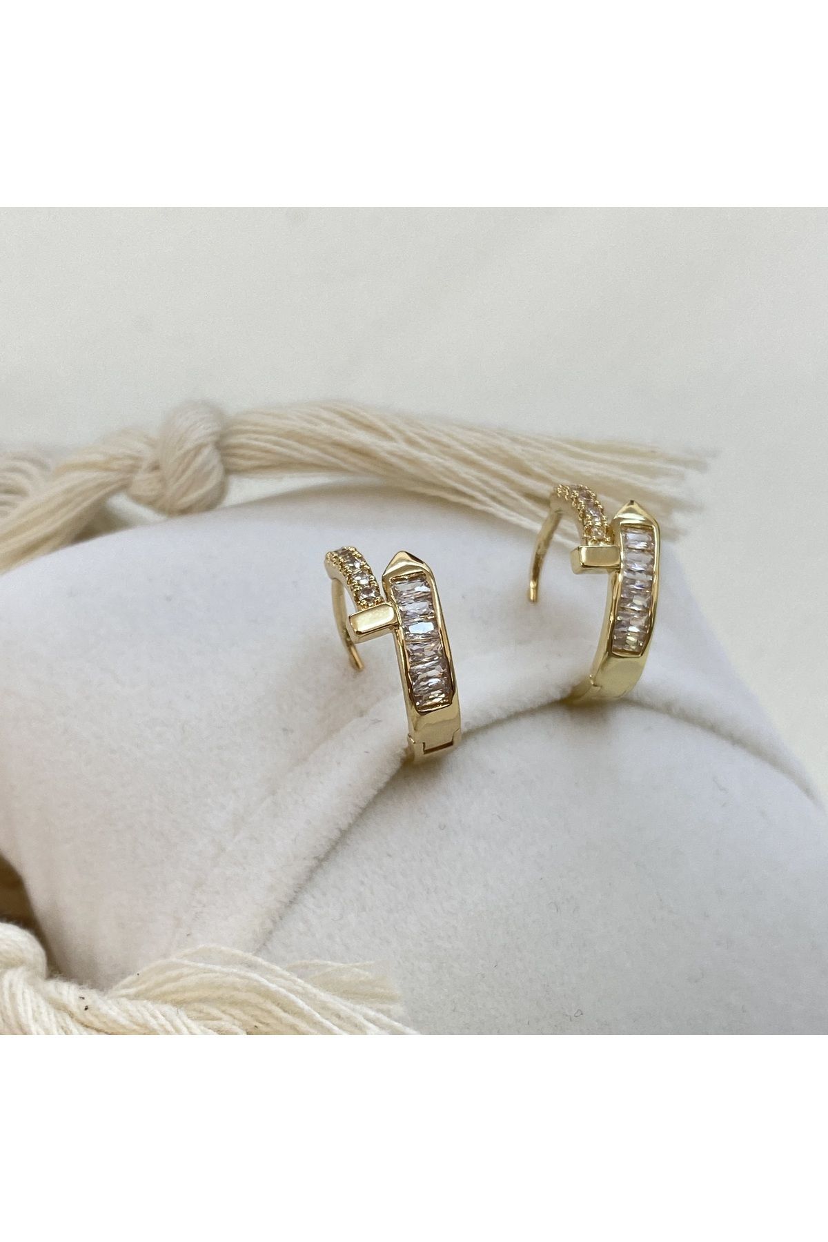Half ring earrings shop gold