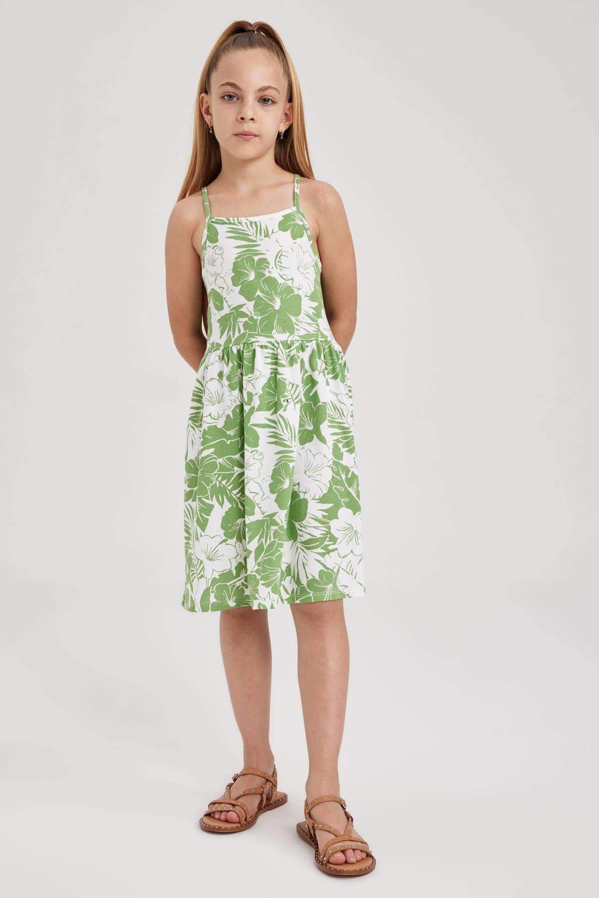 لباس مجلسی دخترانه سبز دفکتوDefacto | B0674A823SM اورجینال - تصویر 2