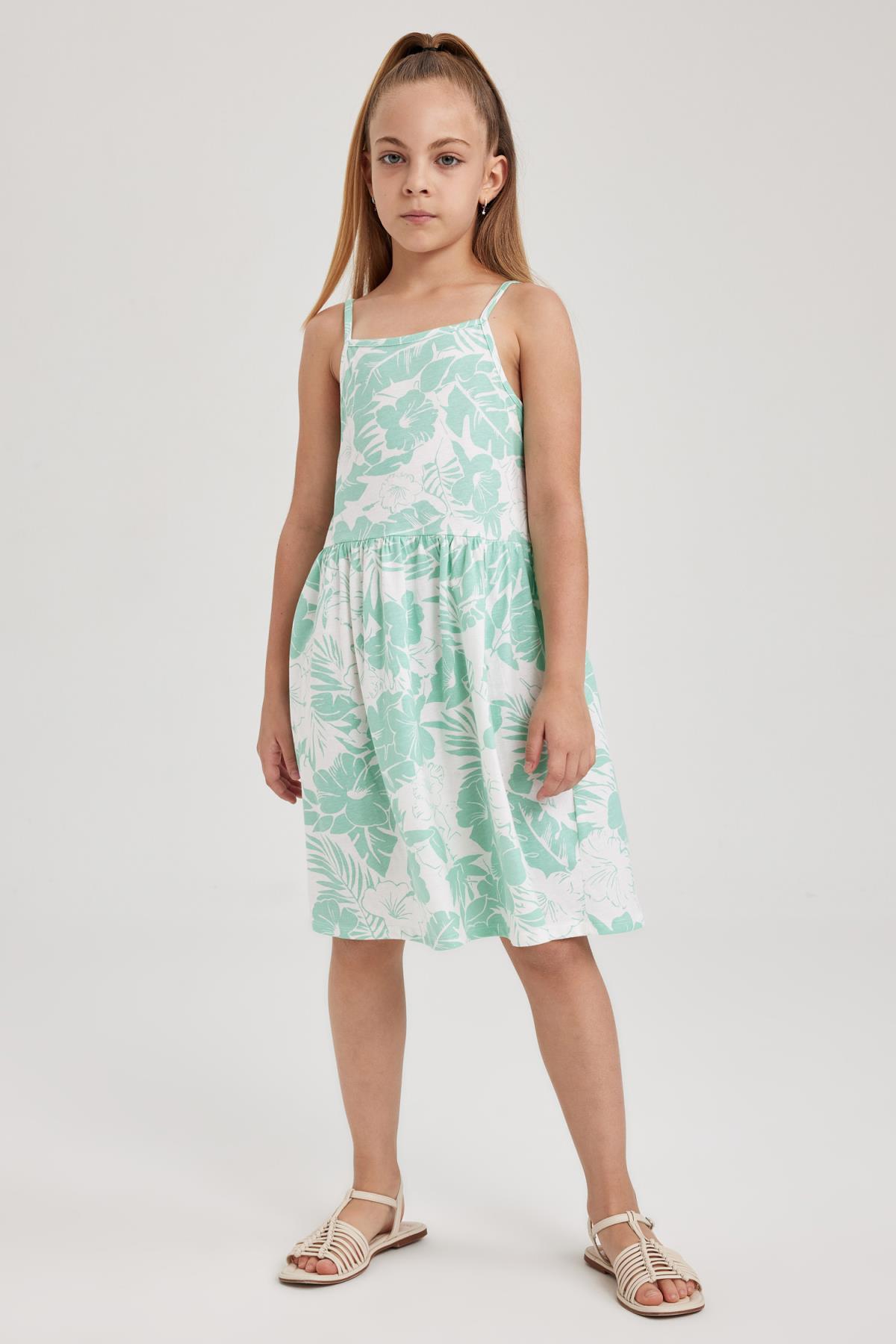 لباس مجلسی دخترانه سبز دفکتوDefacto | B0674A823SM اورجینال - تصویر 3