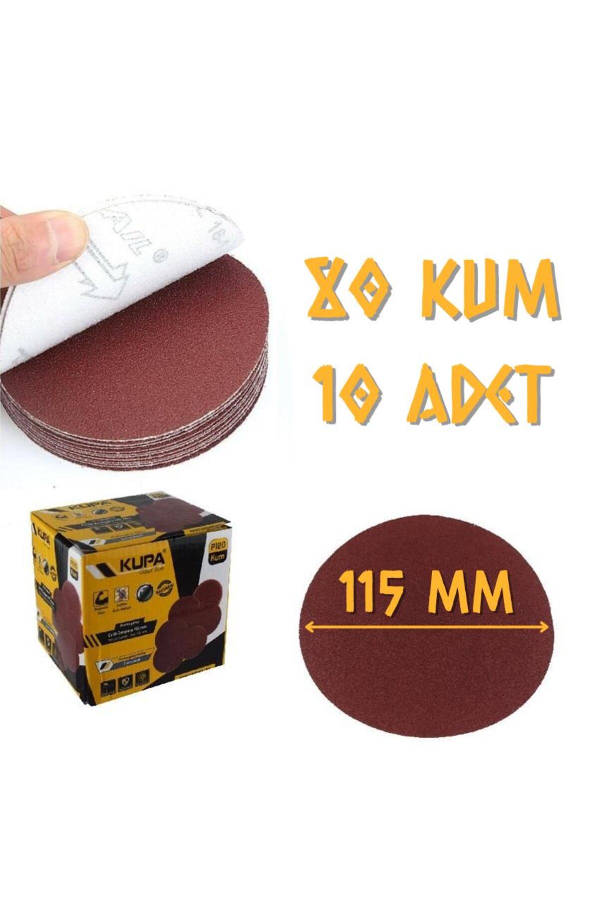 Kupa Yuvarlak Cırt Zımpara 115 mm - P80 Kum - 10 Adet