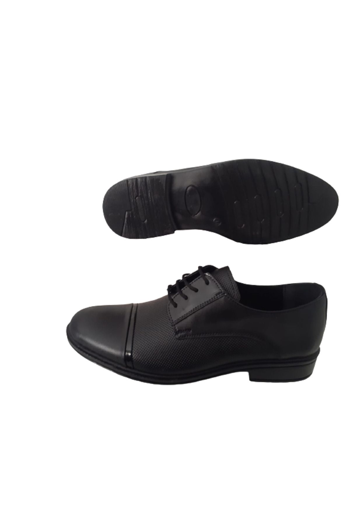 Golden-Pantofi din piele naturală cu șireturi, negri, eleganti, clasici 4
