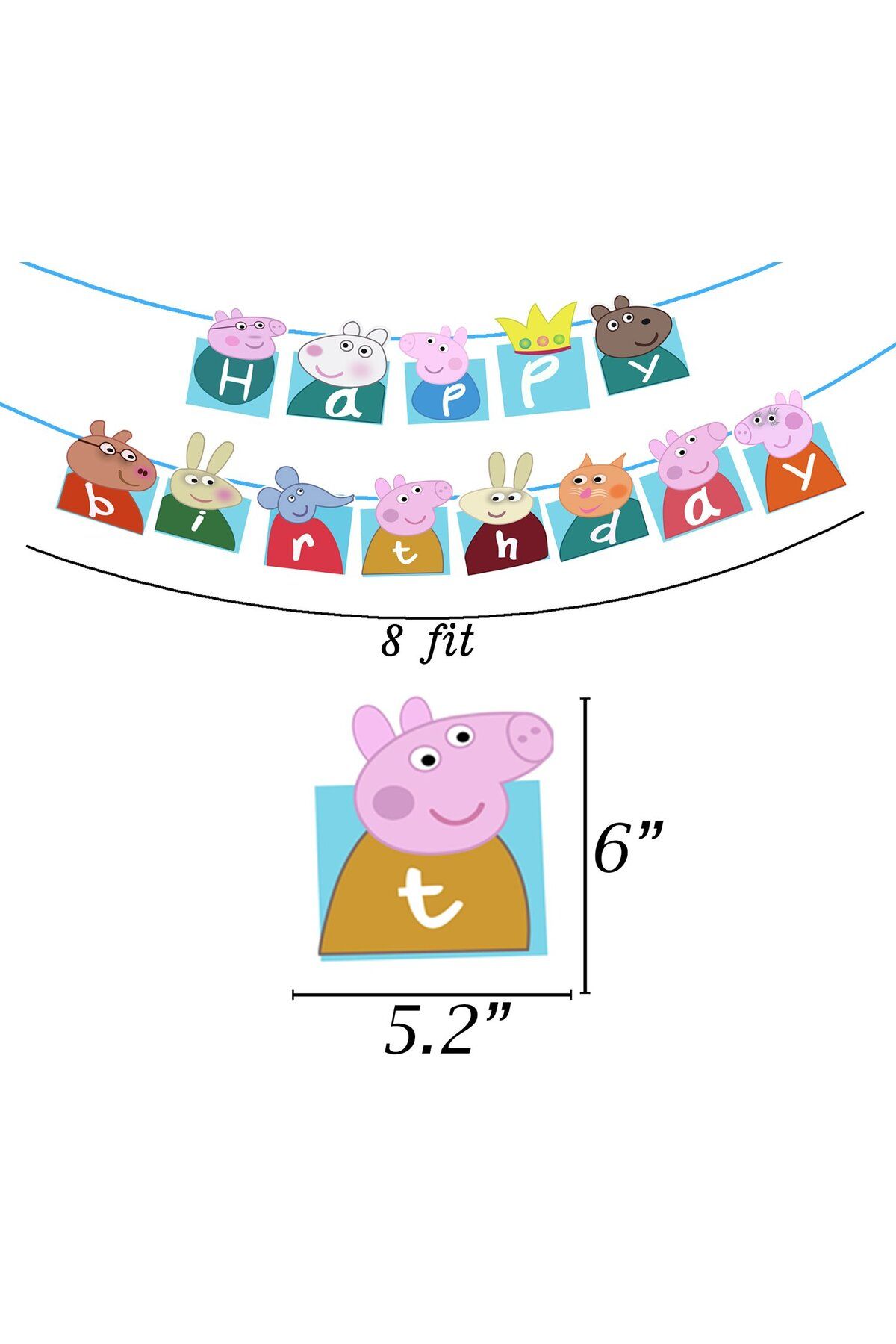Peppa pig top birthday banner