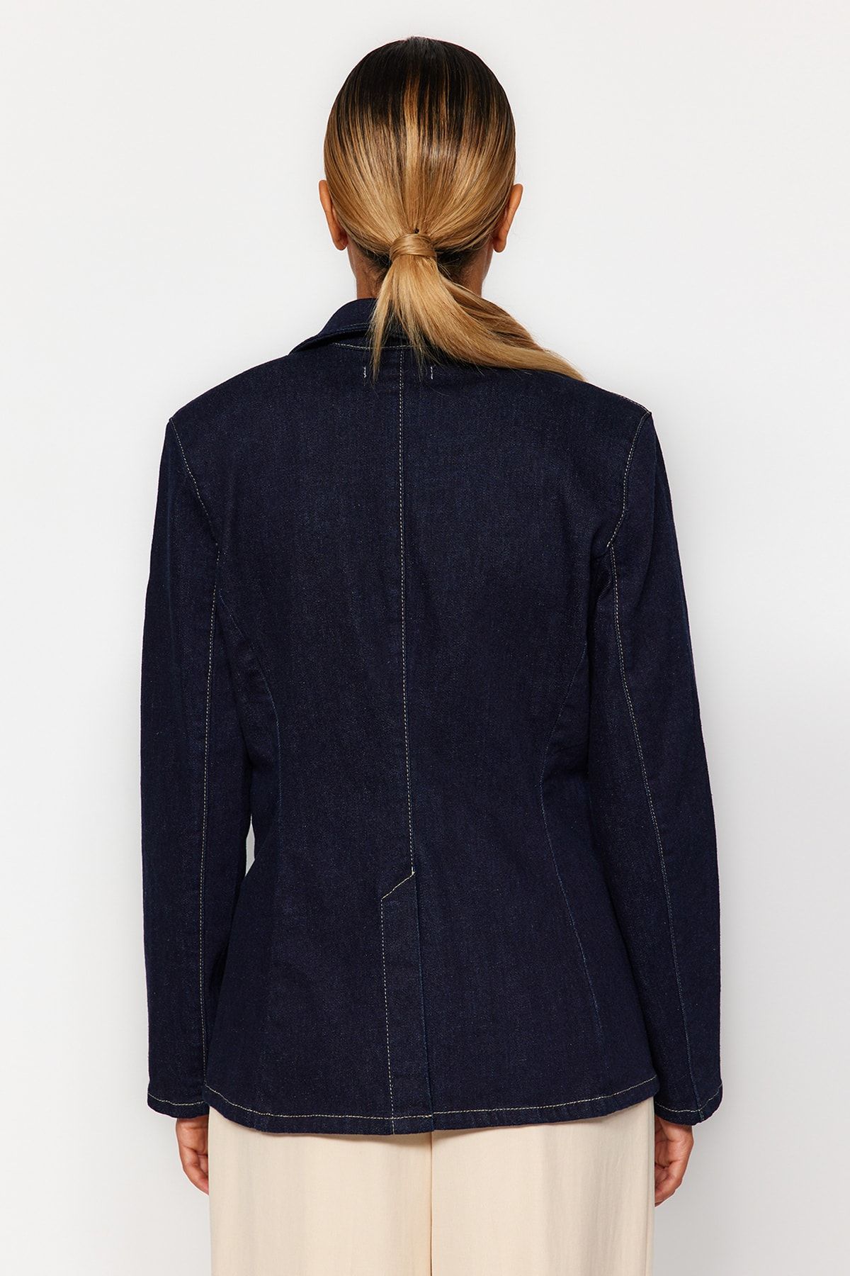 Trendyol Collection Navy Blue Blazer Denim Jacket