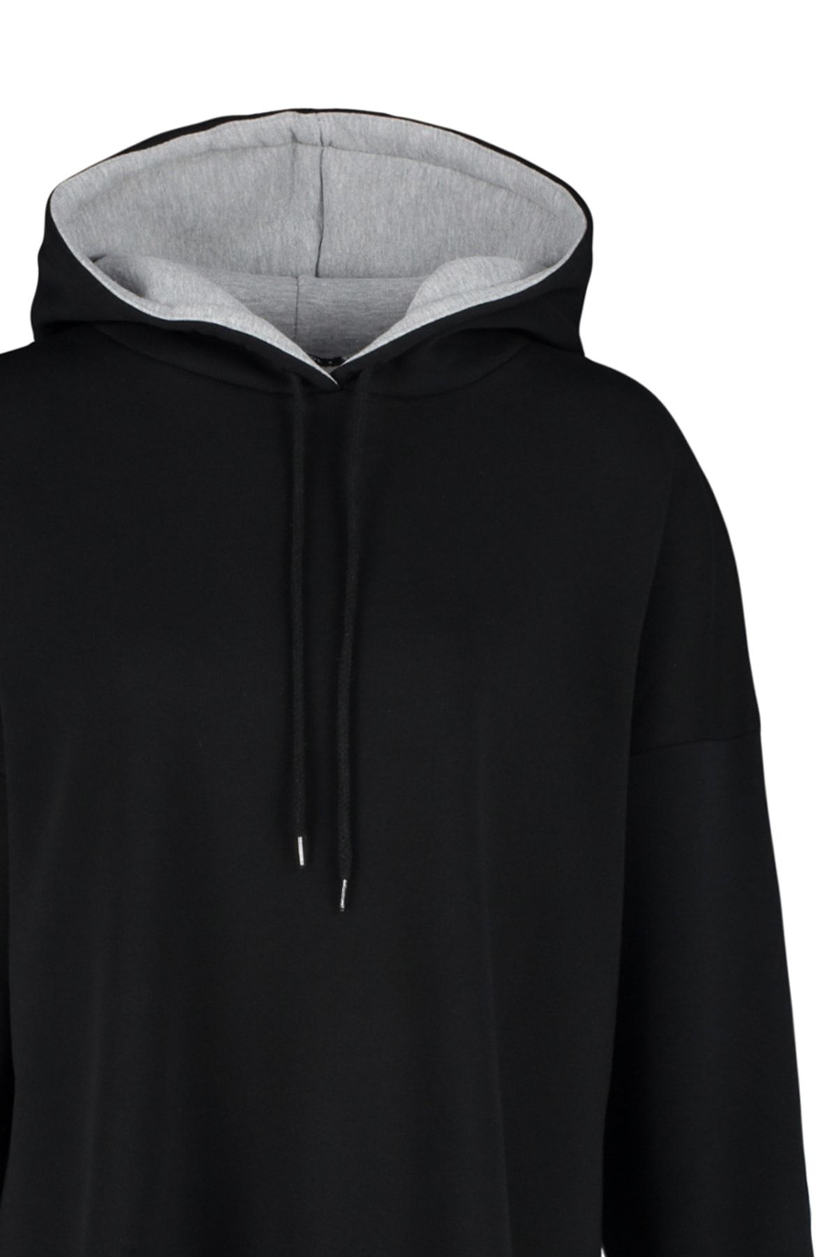 Trendyol Collection-Grau meliertes Farbblock-Fleece-Strick-Sport-Sweatshirt mit breiter Passform TWOSS22SW0074 7