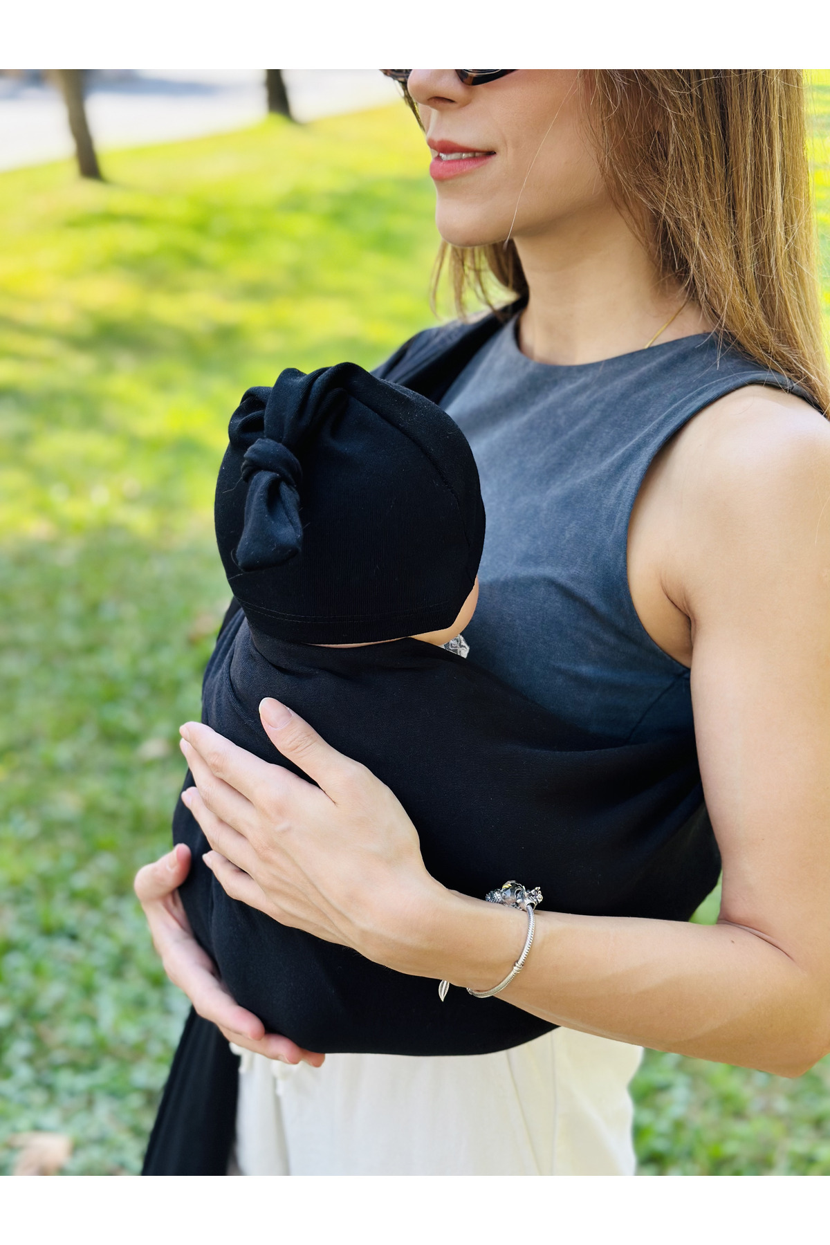 kubbe Anakucağı Esnek Halkalı Cepli Bebek Taşıma Şalı, Bebek Askısı Wrap Sling fotoğrafı 4 (önizleme)