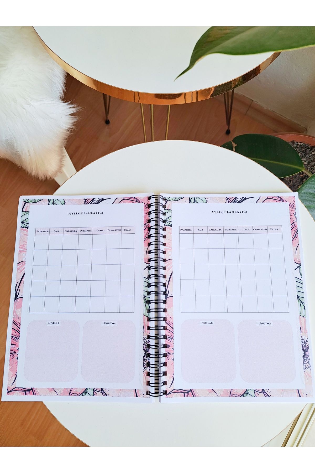 EB AJANS-Pink Floral 3-Piece Notebook Set-ajanda/notepad/planner/spiral Notebook- Set 46 5