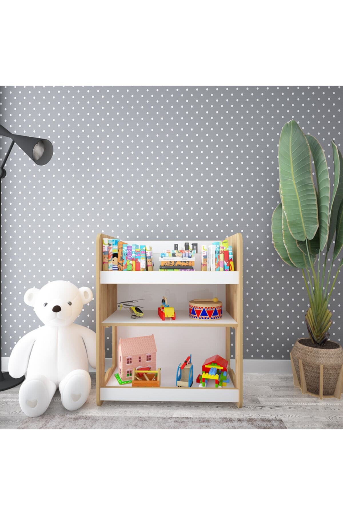 Minera Martı Çok Amaçlı Montessori Oyuncak Toplama Ve Kitaplık Ünitesi