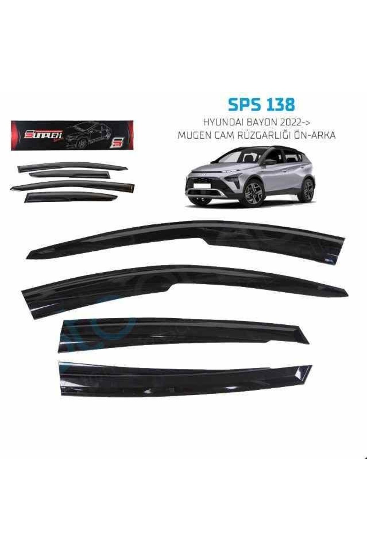 HASBEE Hyundai Bayon Mugen Cam Rüzgarlığı 2022 sonrası Uyumlu 4'lü ...