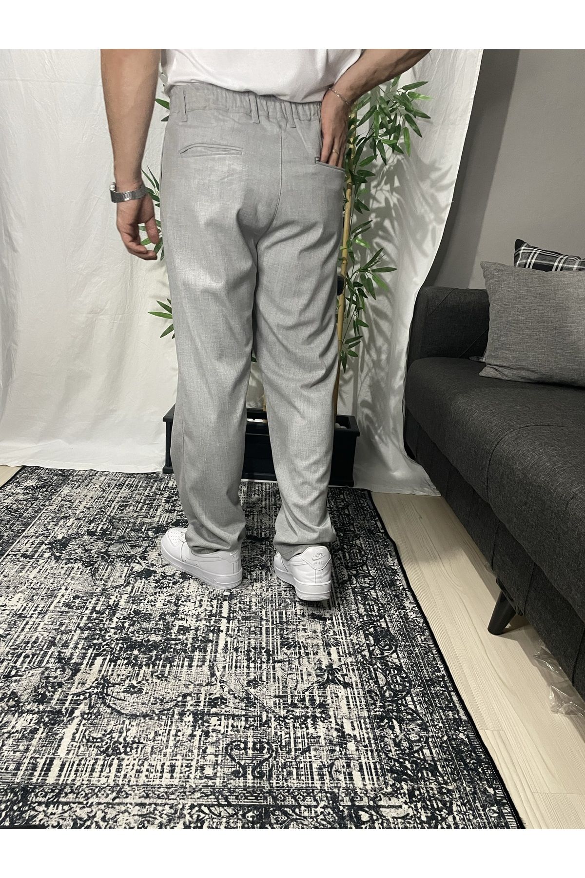 UTTBASİC-Pl13 Model Gray Pleated Baggy Pants 2