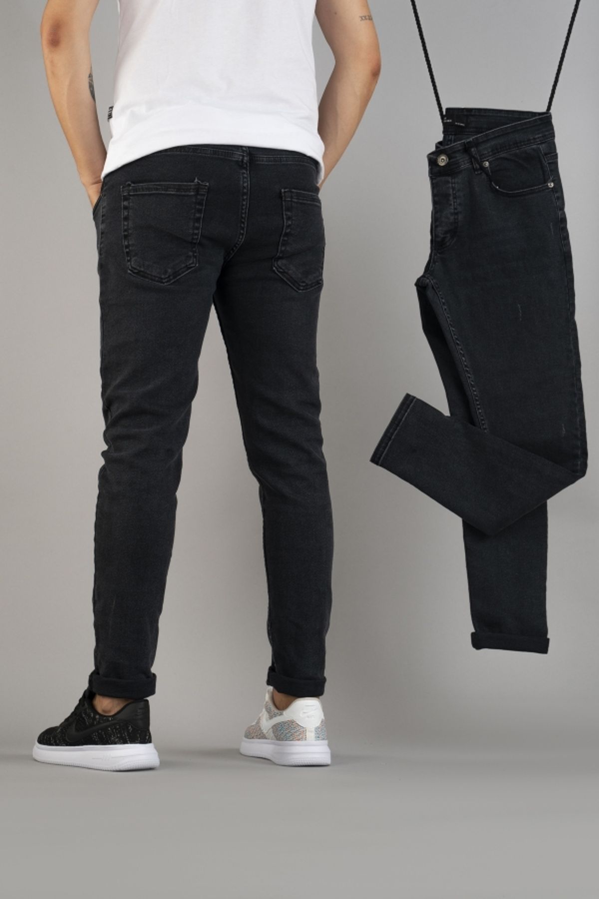 bombe-Pánské Slim Fit Džínové kalhoty Slim Fit s manžetou 4