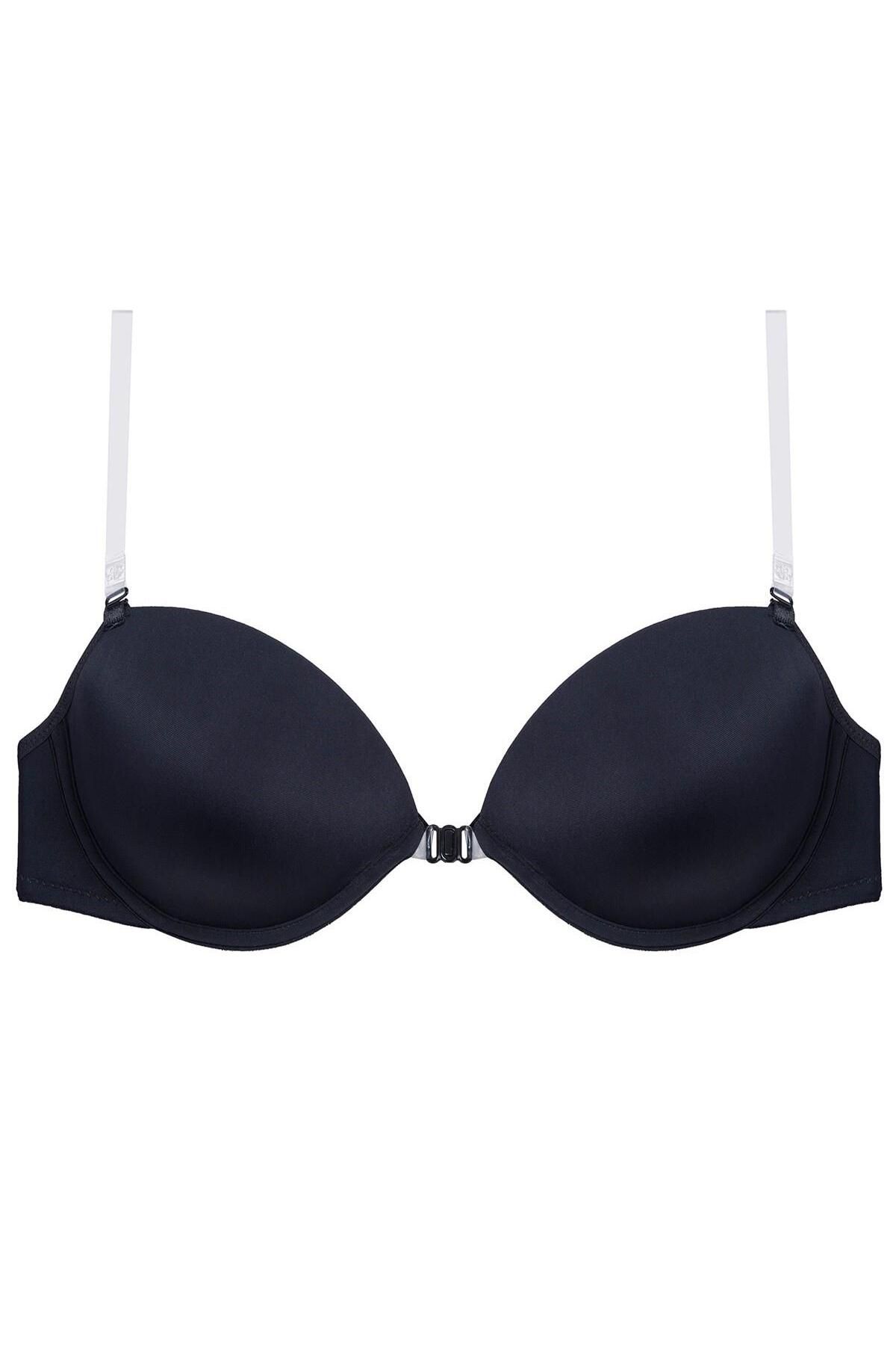 Magic Form-Black Front Clip Back and Strap Push-Up Bra with Transparent Sponge C2T0N3O0 2