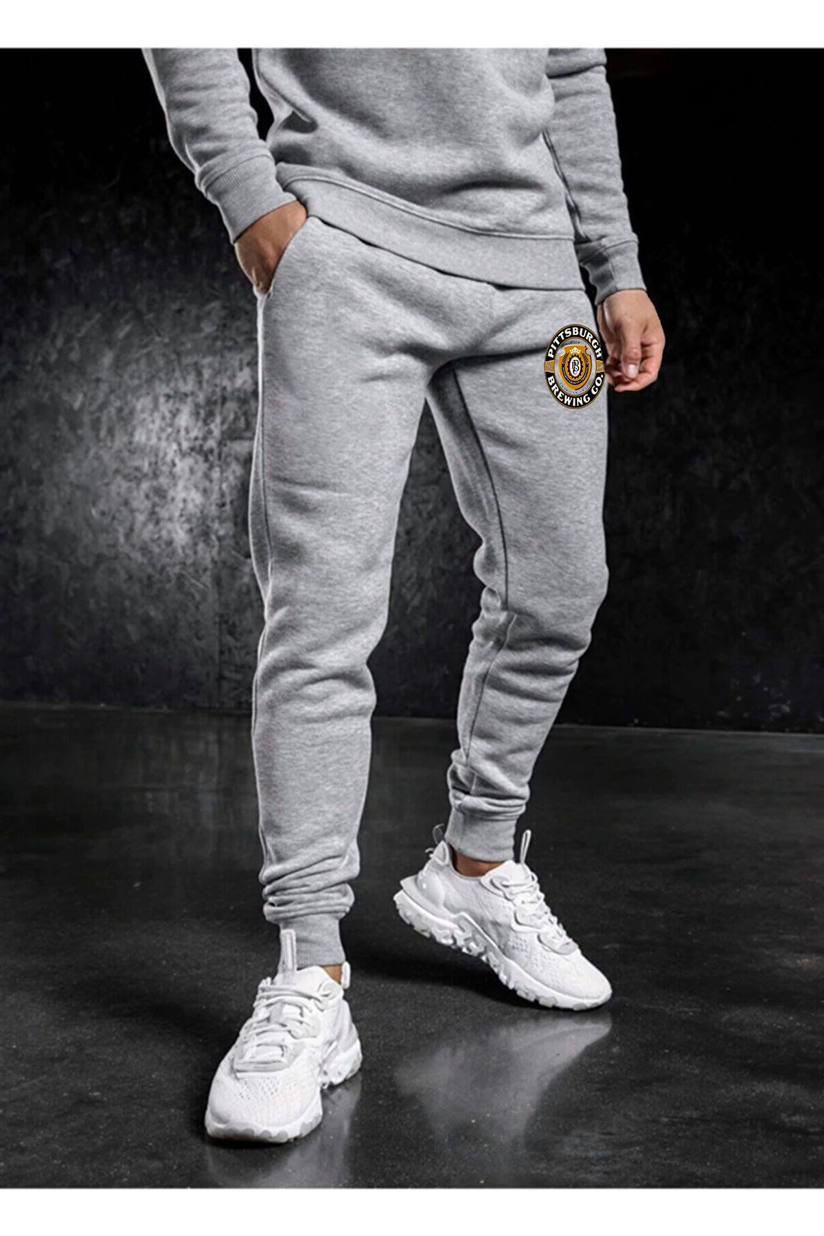 Gray skinny sweatpants men's shop