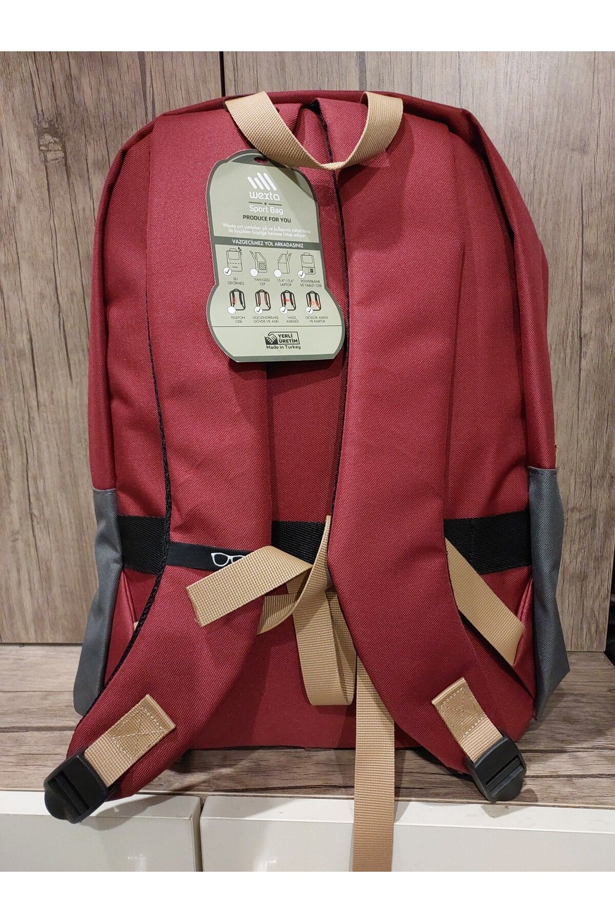 Wexta-WX-S1610 Claret Red Backpack 19 Lt 4