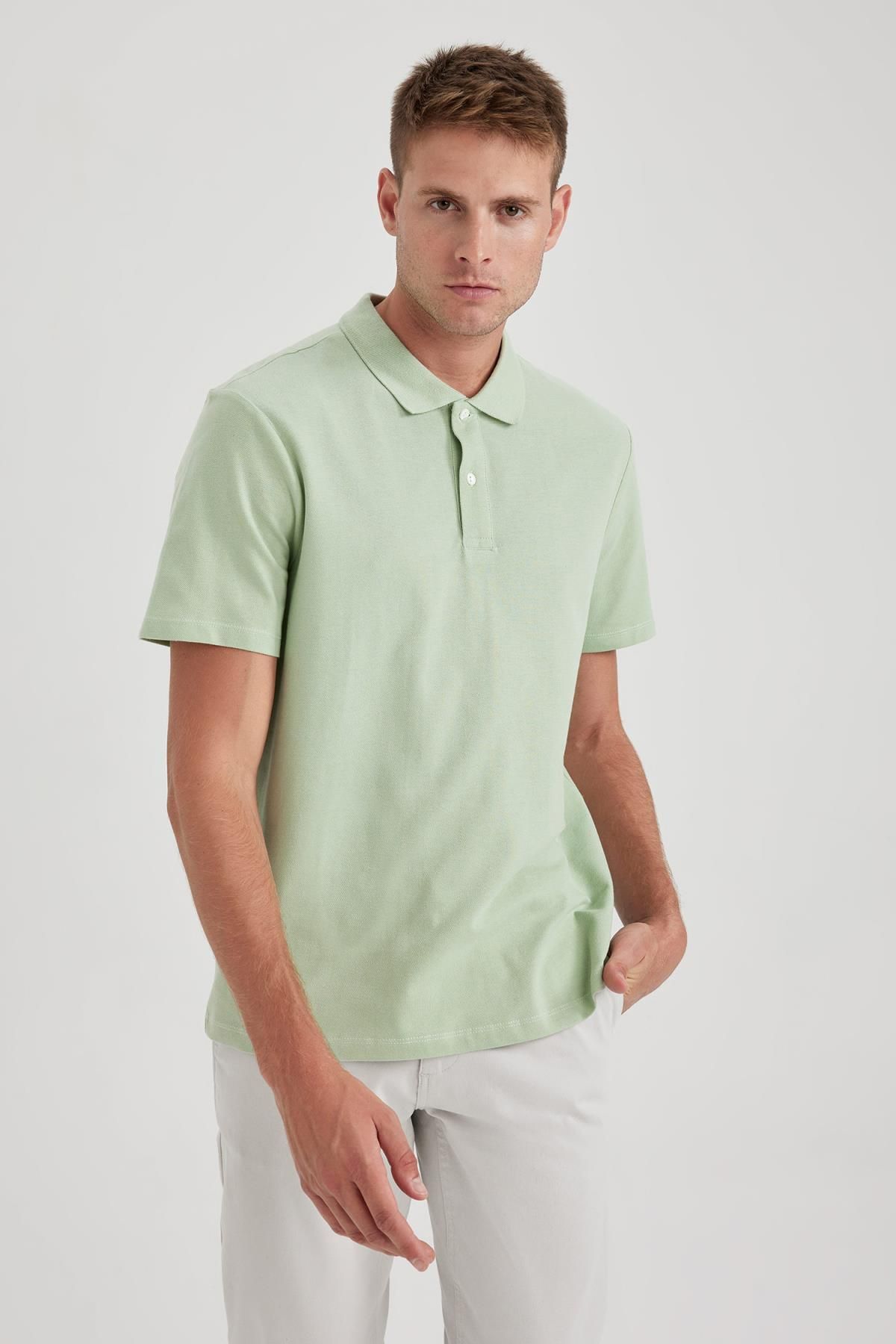 DeFacto-Kurzarm-T-Shirt mit Polokragen in normaler Passform 3