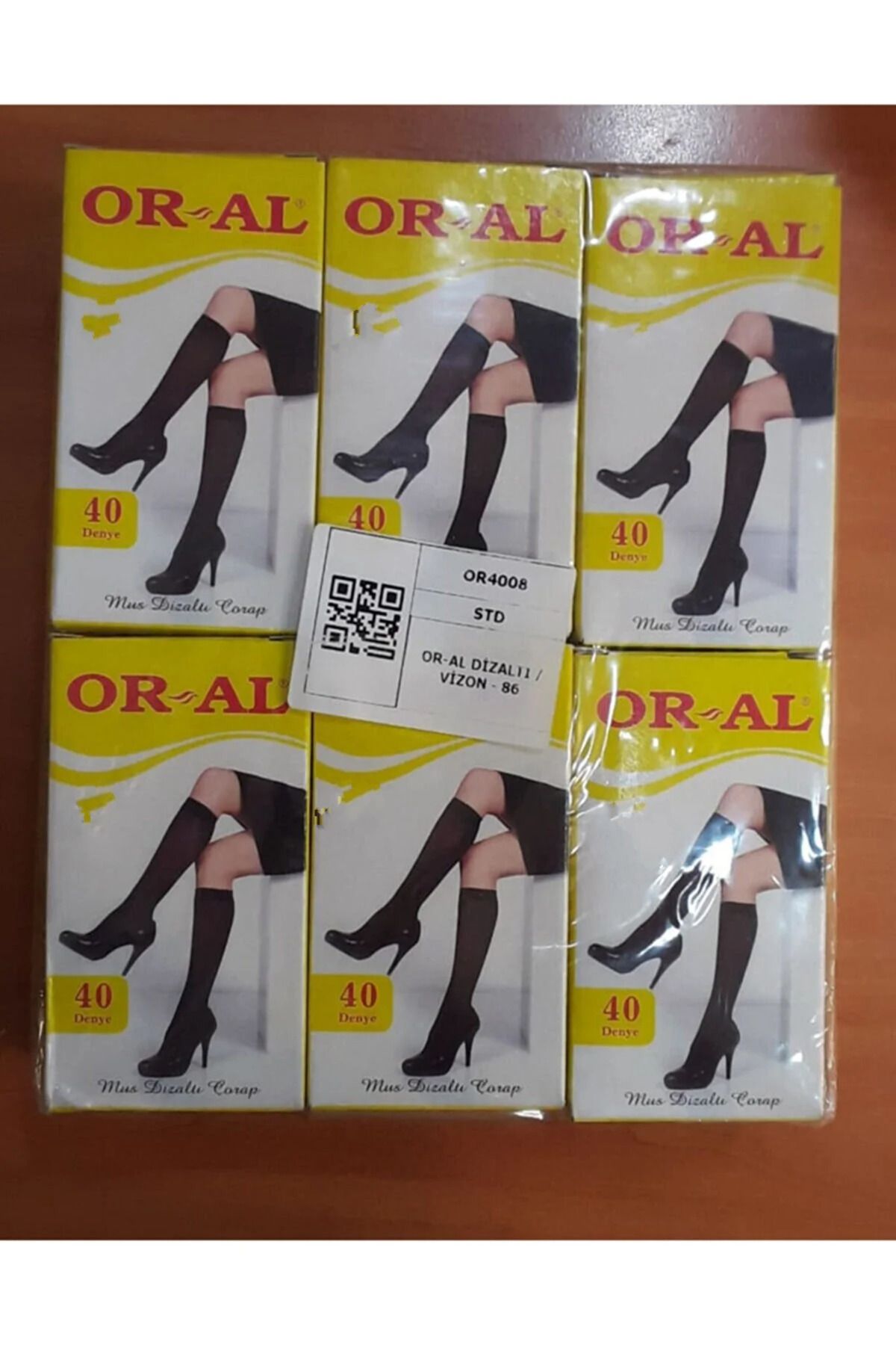 OR-AL Oral Cutie Galbenă Cu 12 Șosete Cu Grosime Medie Pentru Genunchi Femeie - Standard