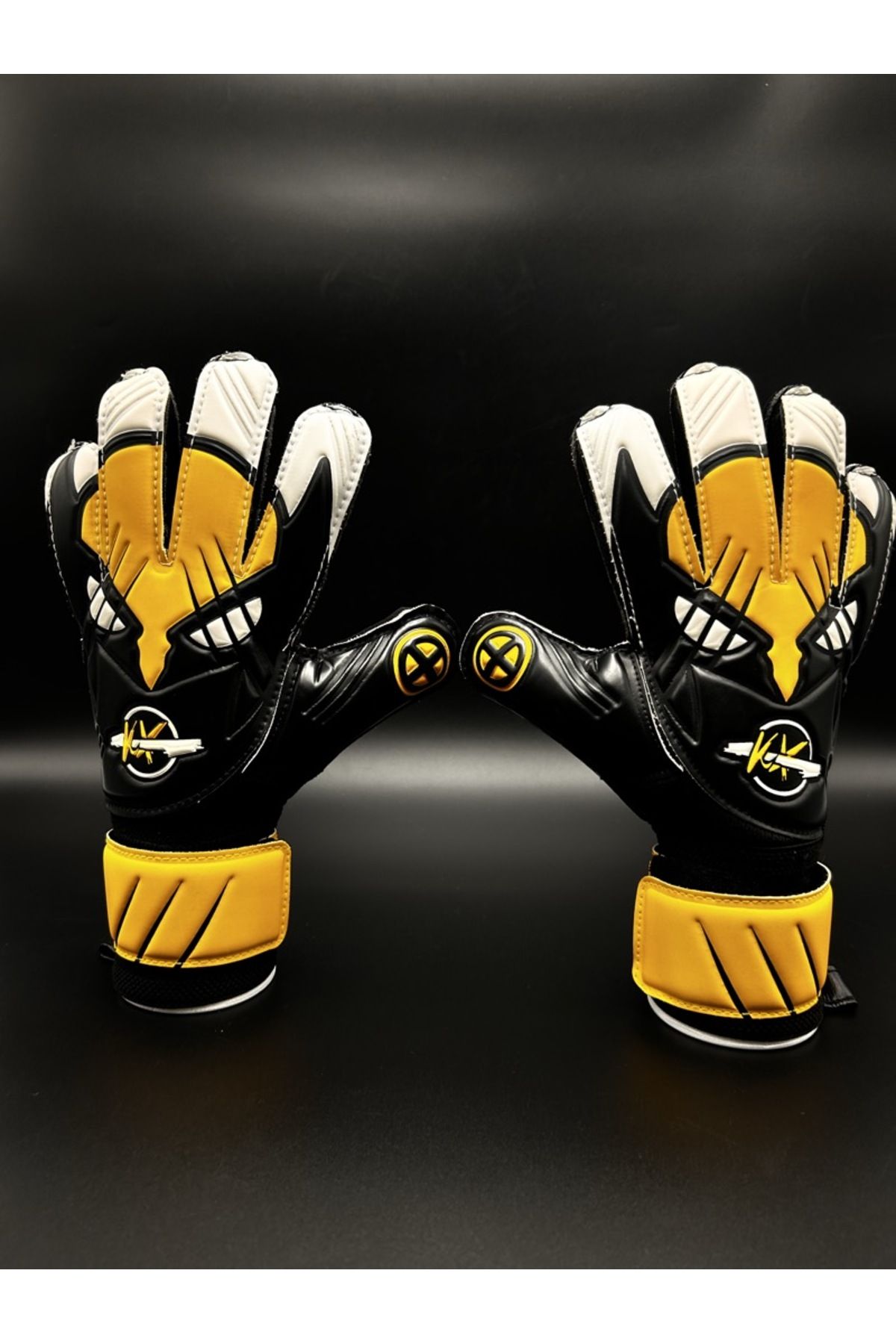 Black and hot sale yellow goalie gloves
