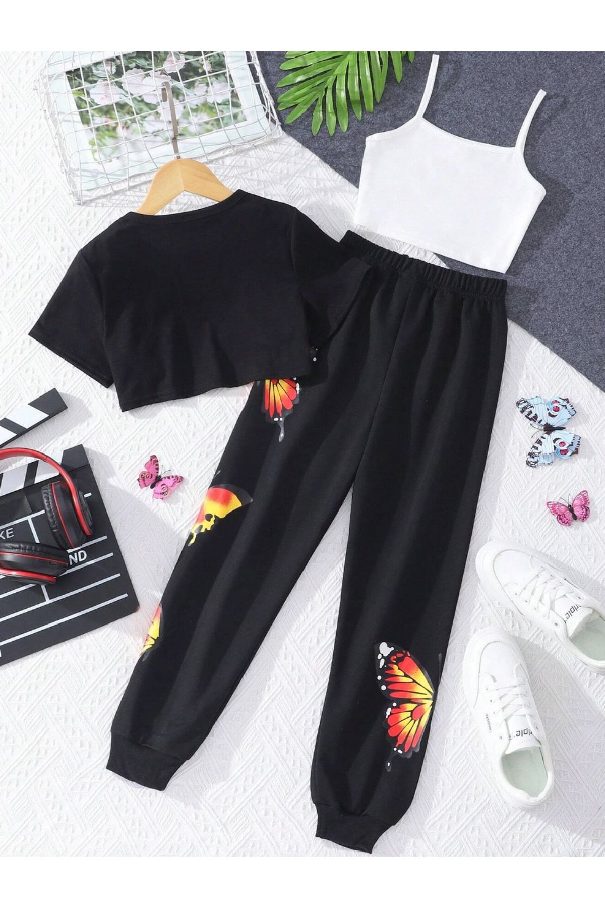 Machetta Kids 3 Piece Summer Tracksuit Set Butterfly Patterned