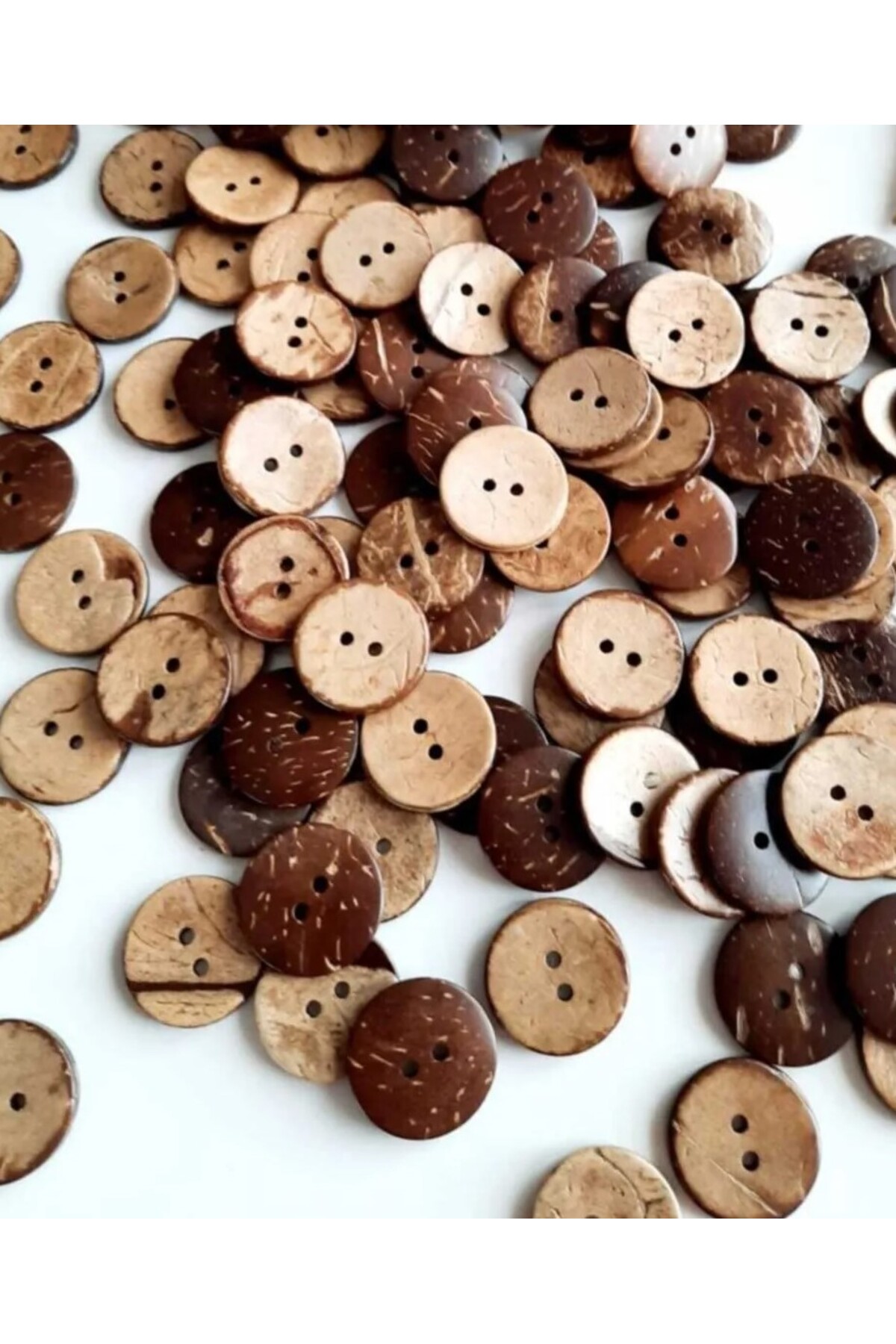 HOBİKİDS Ahşap Cocanat Çizgili Düğme 20'li Paket 11 Mm