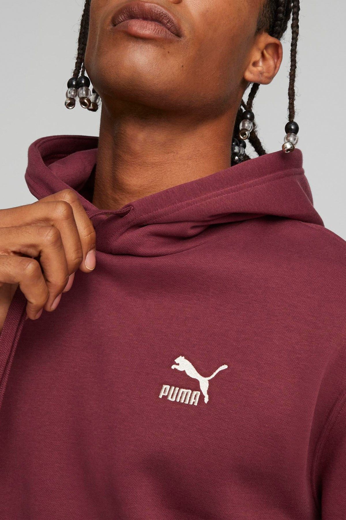 Burgundy deals puma hoodie
