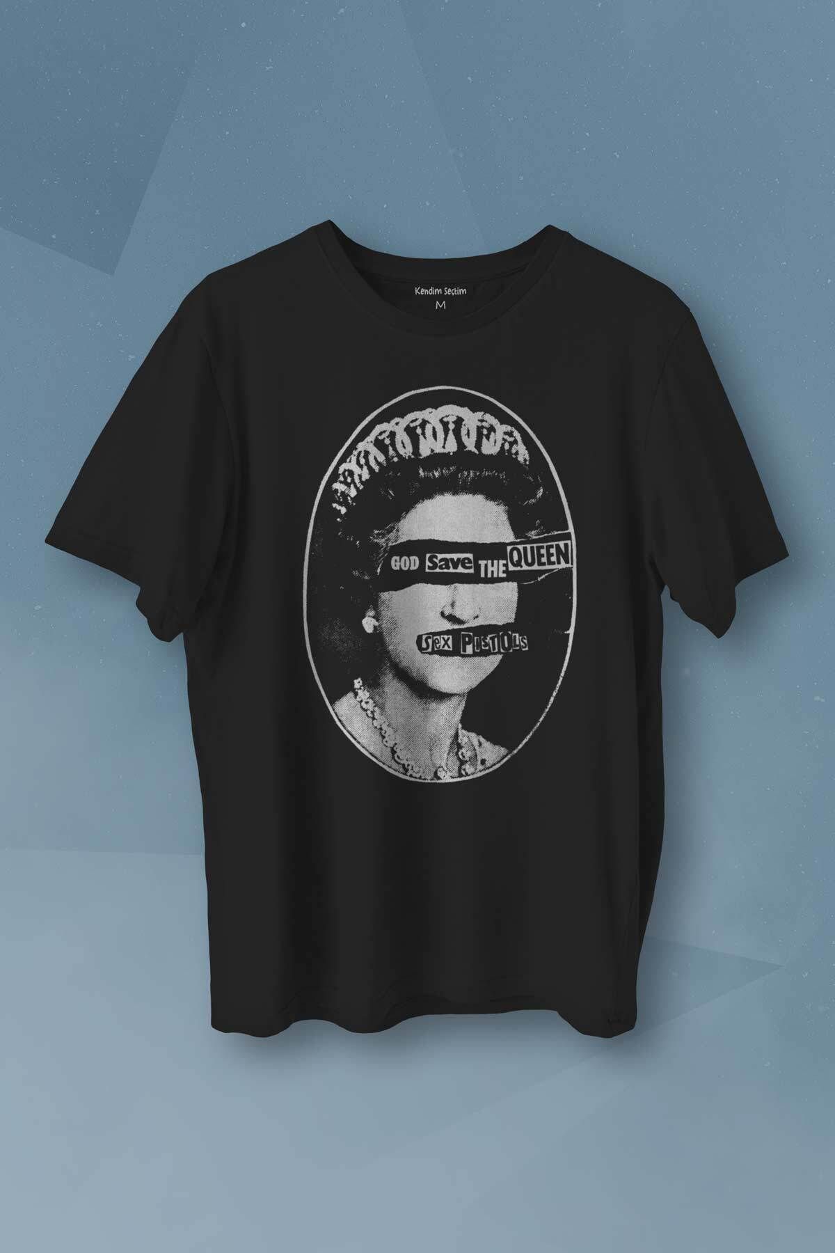 Kendim Sectim God Save The Queen Sex Pistols Elizabeth Bask l Ti ort Unisex T shirt