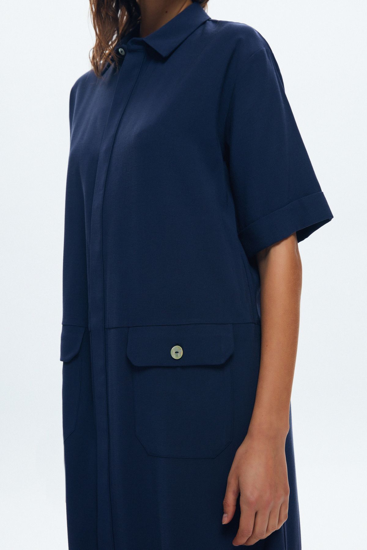 Love My Body-Pocketed Shirt Dress 2