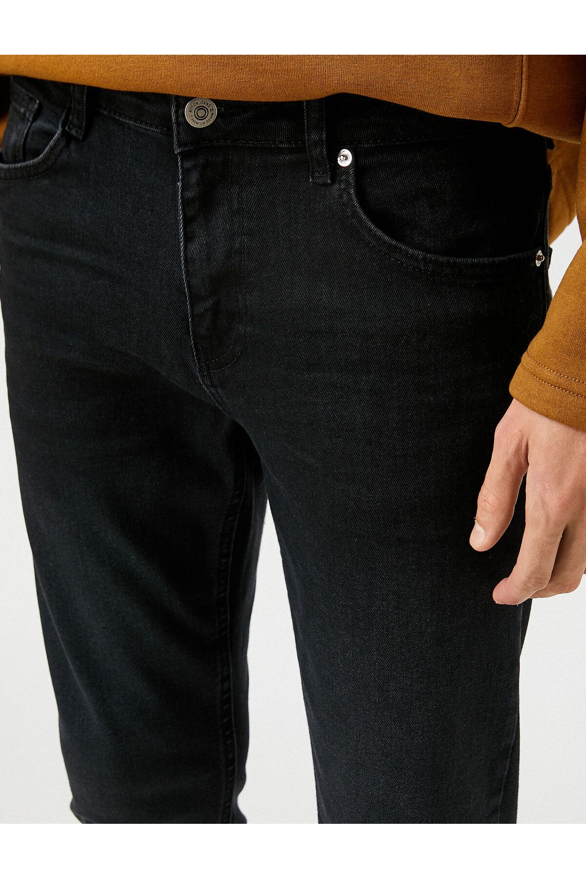 Koton شلوار جین مشکی مردانه 3WAM40127BD