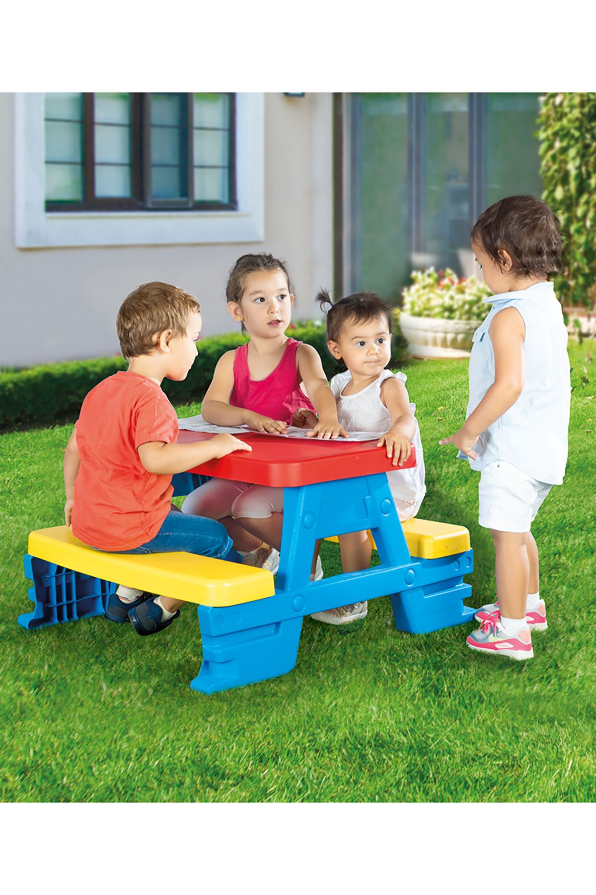 YILDIRIM OYUNCAK 44 cm Piknik Masası - 4 Çocuk Oturma Kapasiteli Piknik Masası